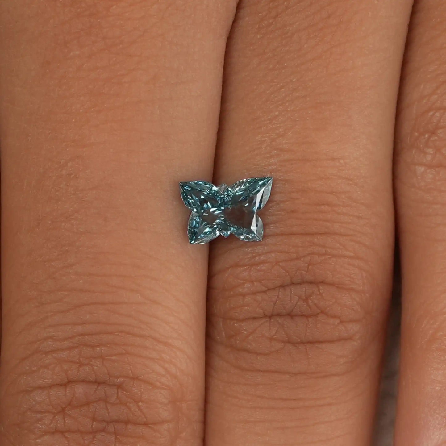1.15 Carat Blue Butterfly Cut Lab Grown Diamond