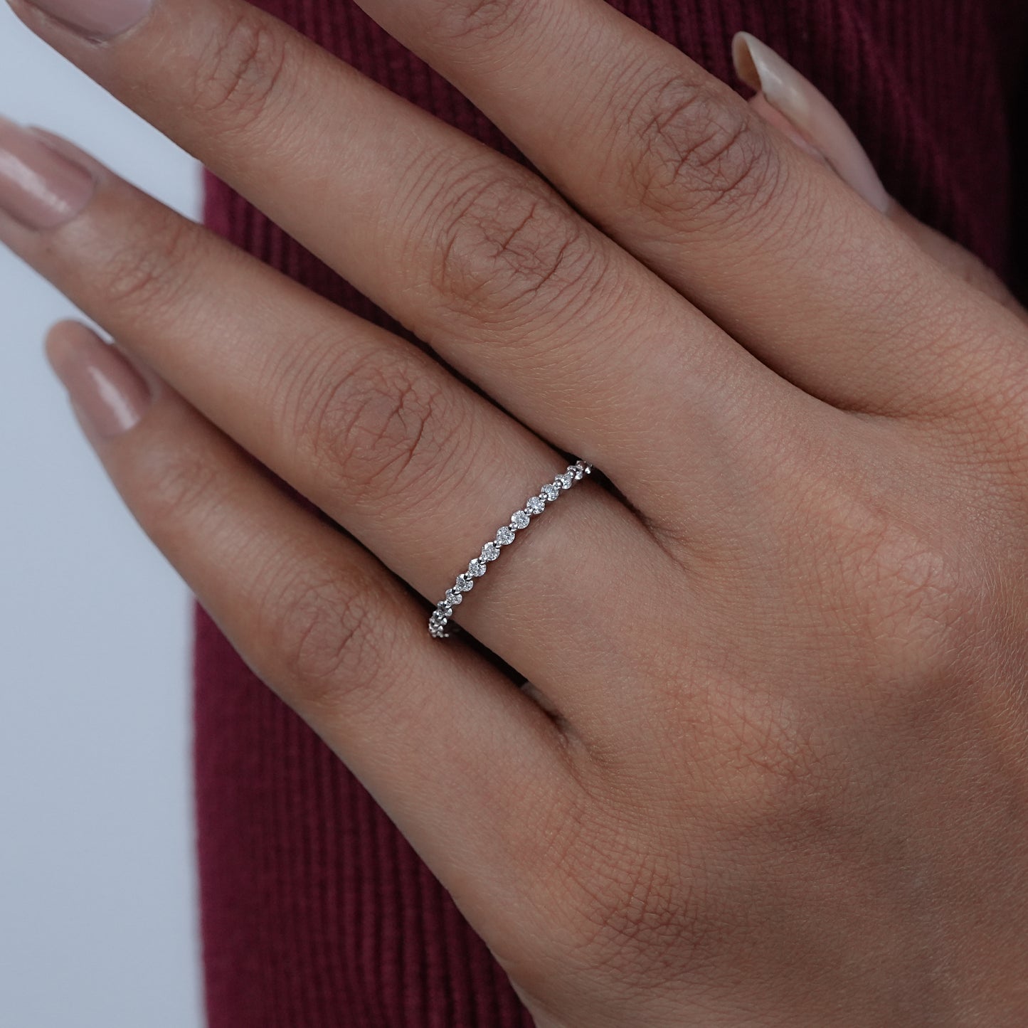 Round Cut Lab Diamond Band