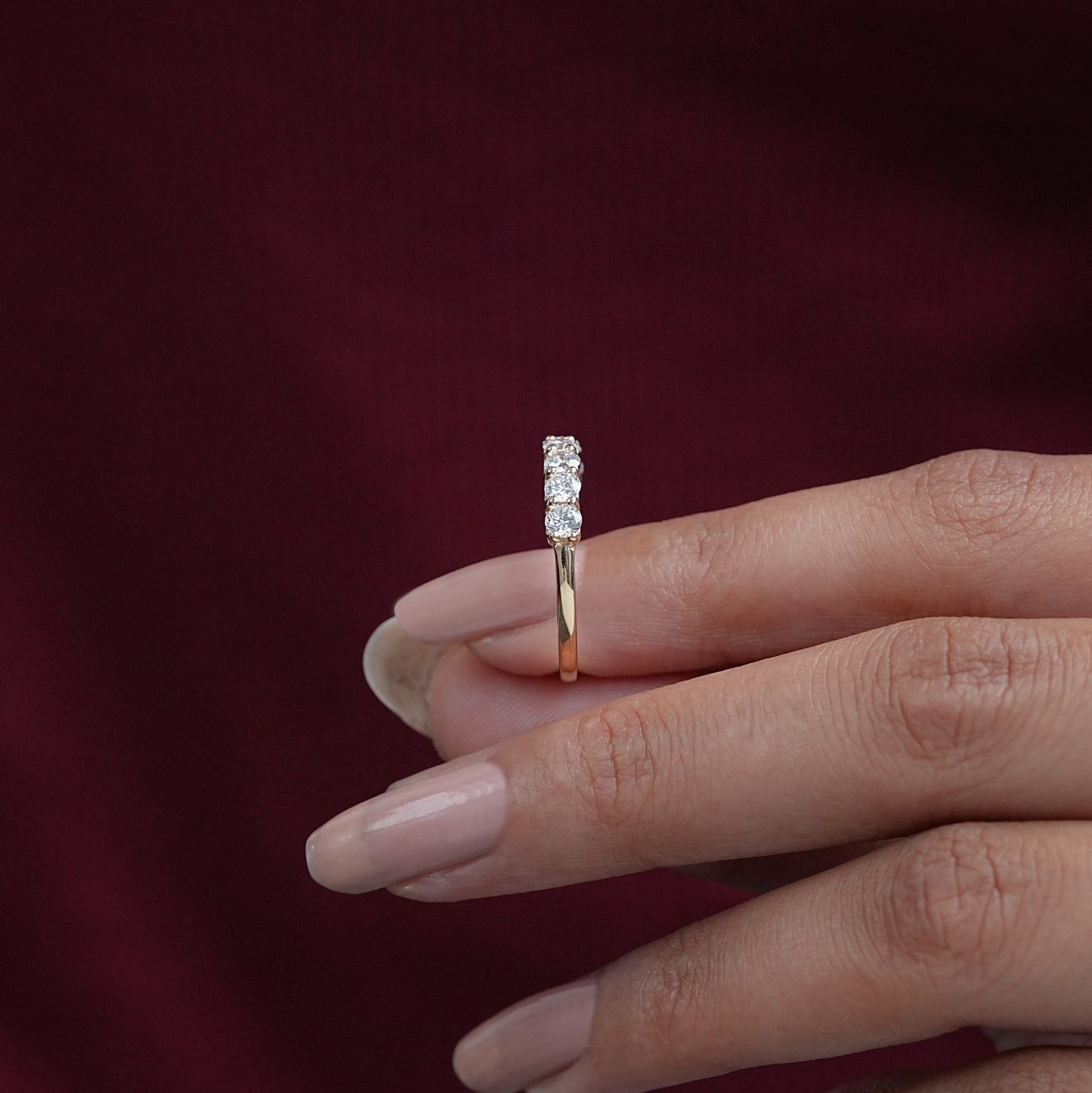 Round Cut Diamond Half Eternity Band