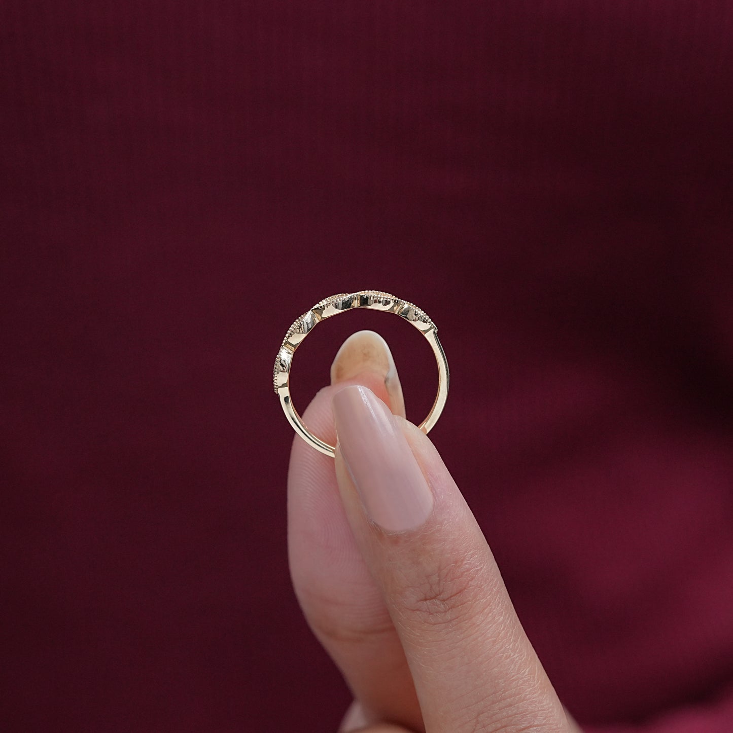 Round Cut Lab Diamond Milgrain Set Half Band