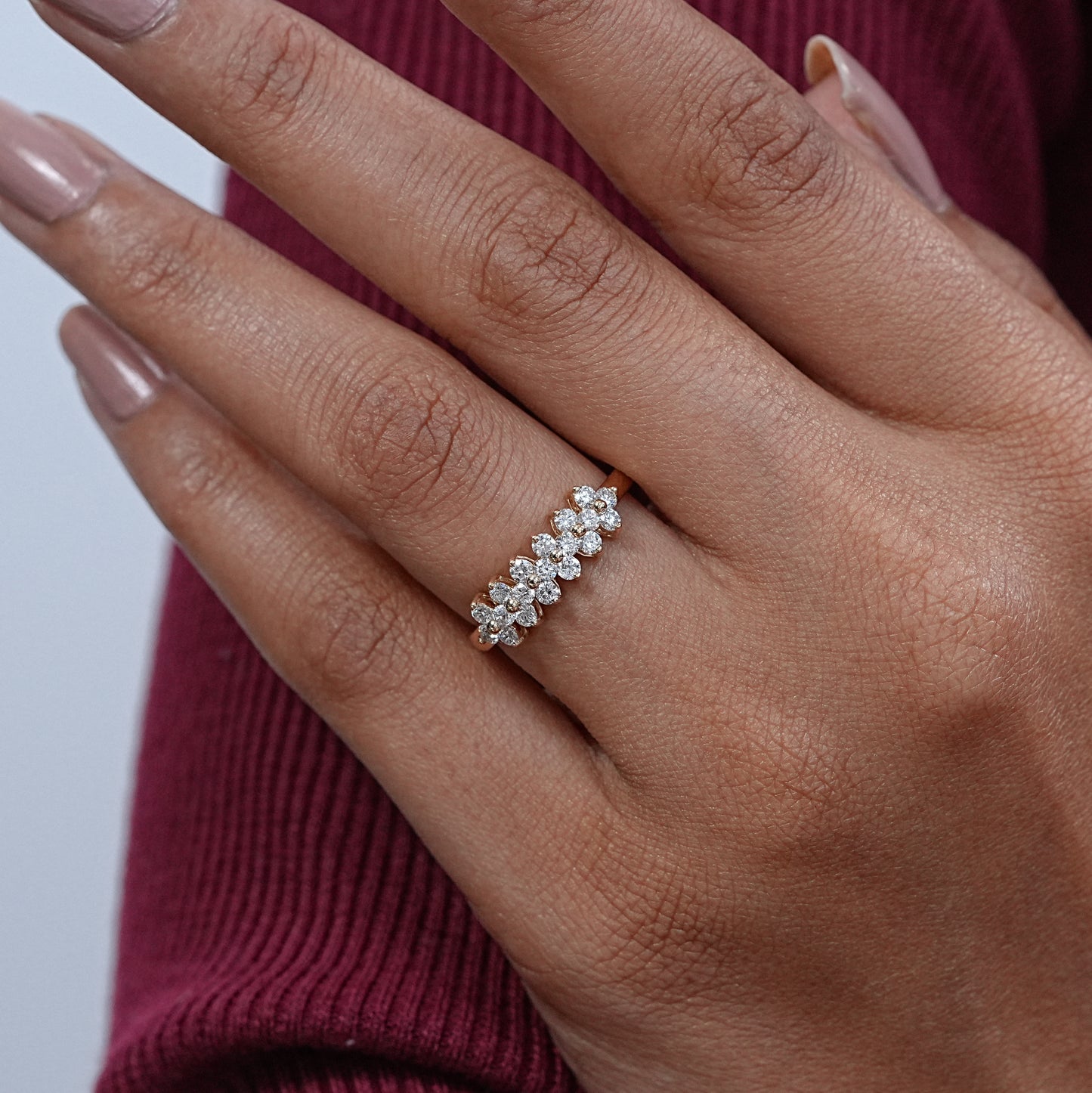 Round Cut Lab Diamond Half Band