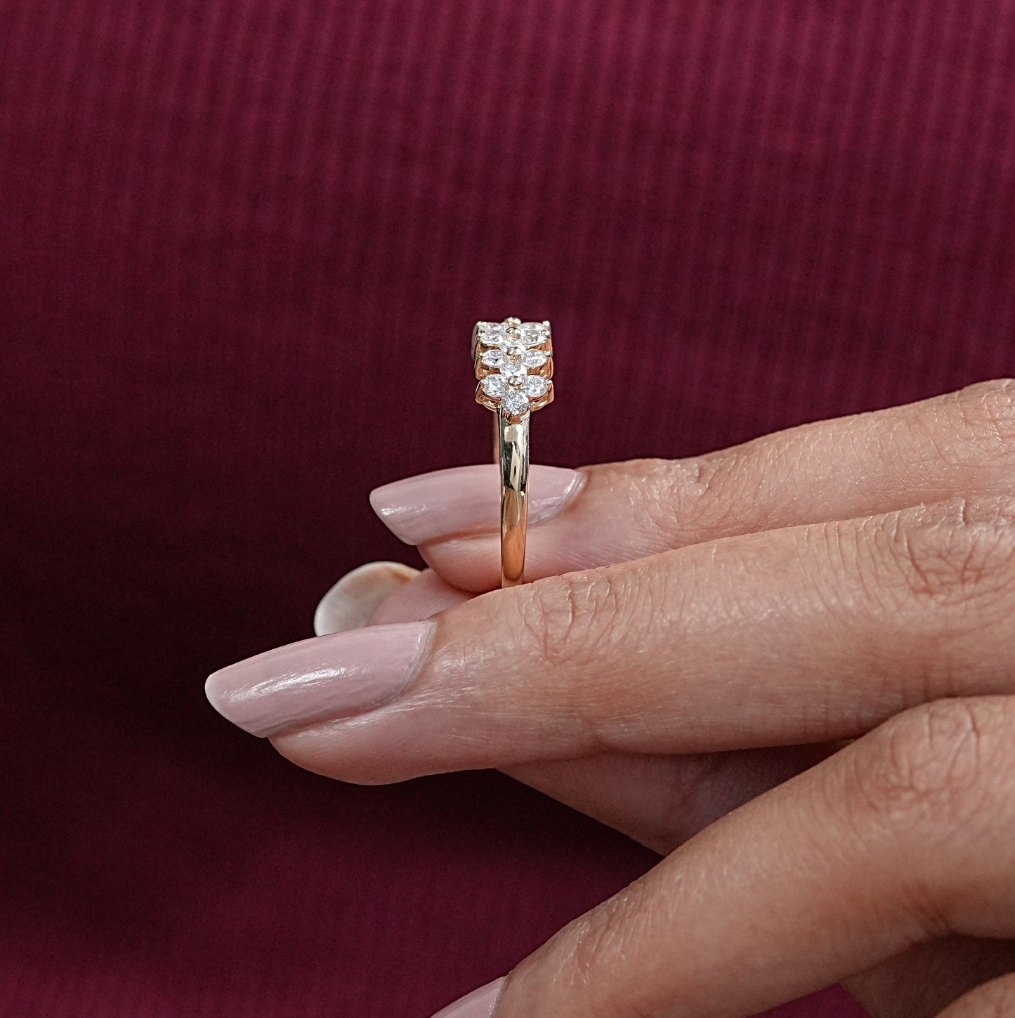 Round Cut Lab Diamond Half Band