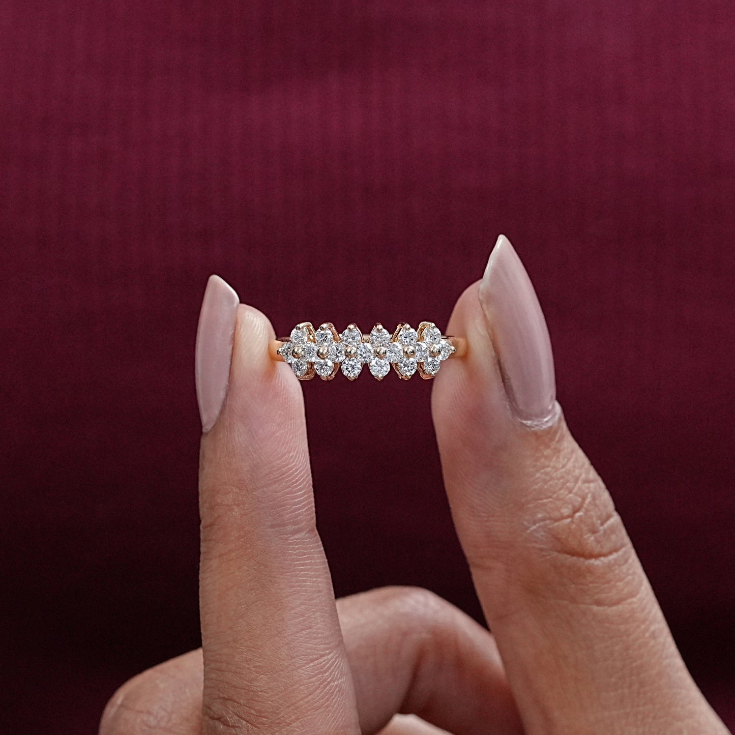 Round Cut Lab Diamond Half Band