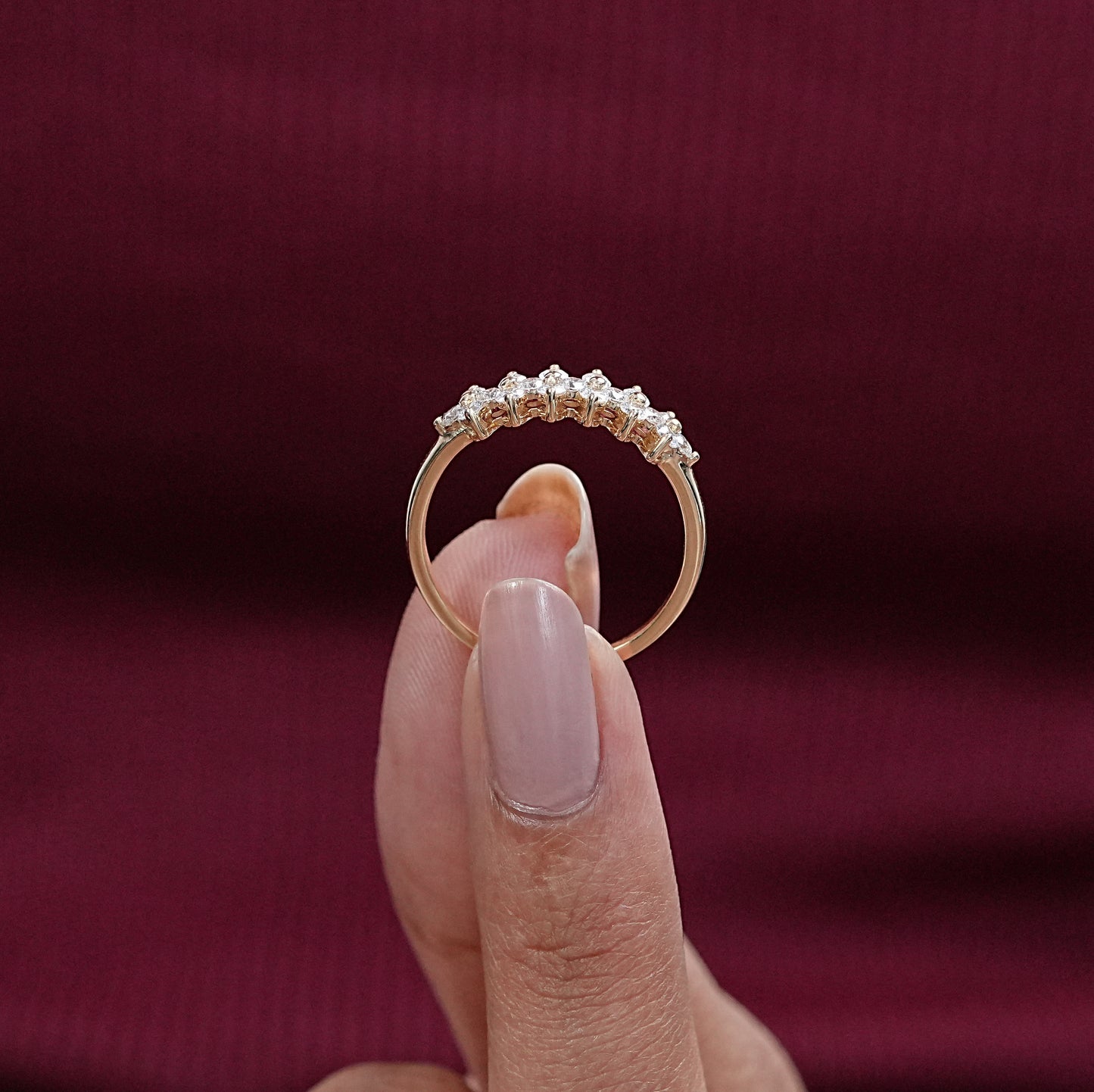 Round Cut Lab Diamond Half Band
