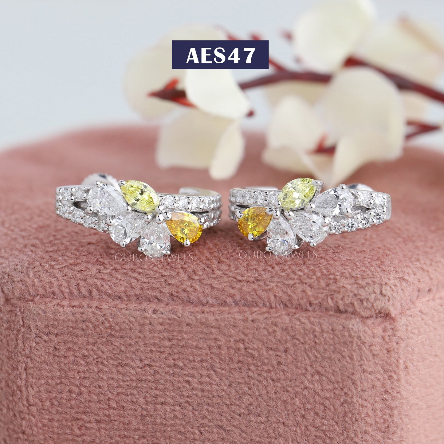 Multi Shape Pear & Round Cut Earrings