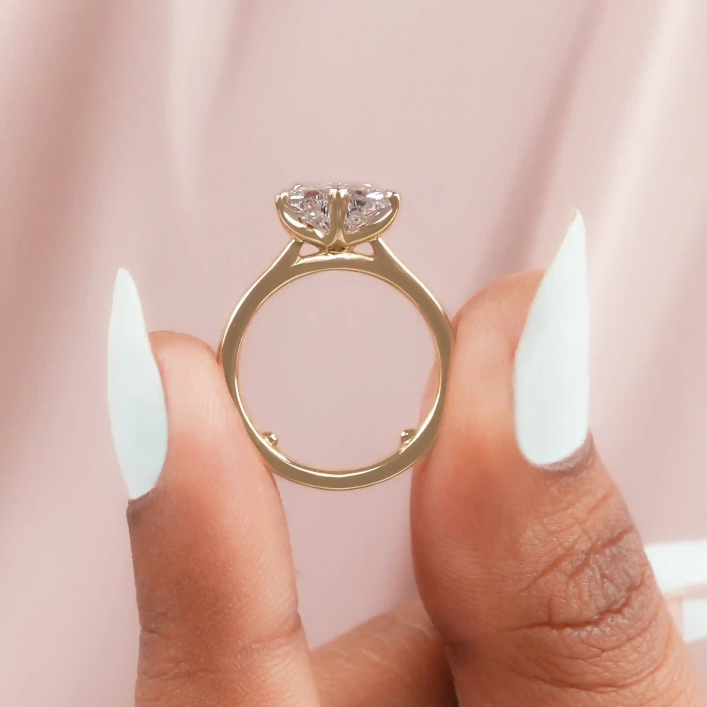 Fancy Pink Butterfly Cut Solitaire Diamond Engagement Ring