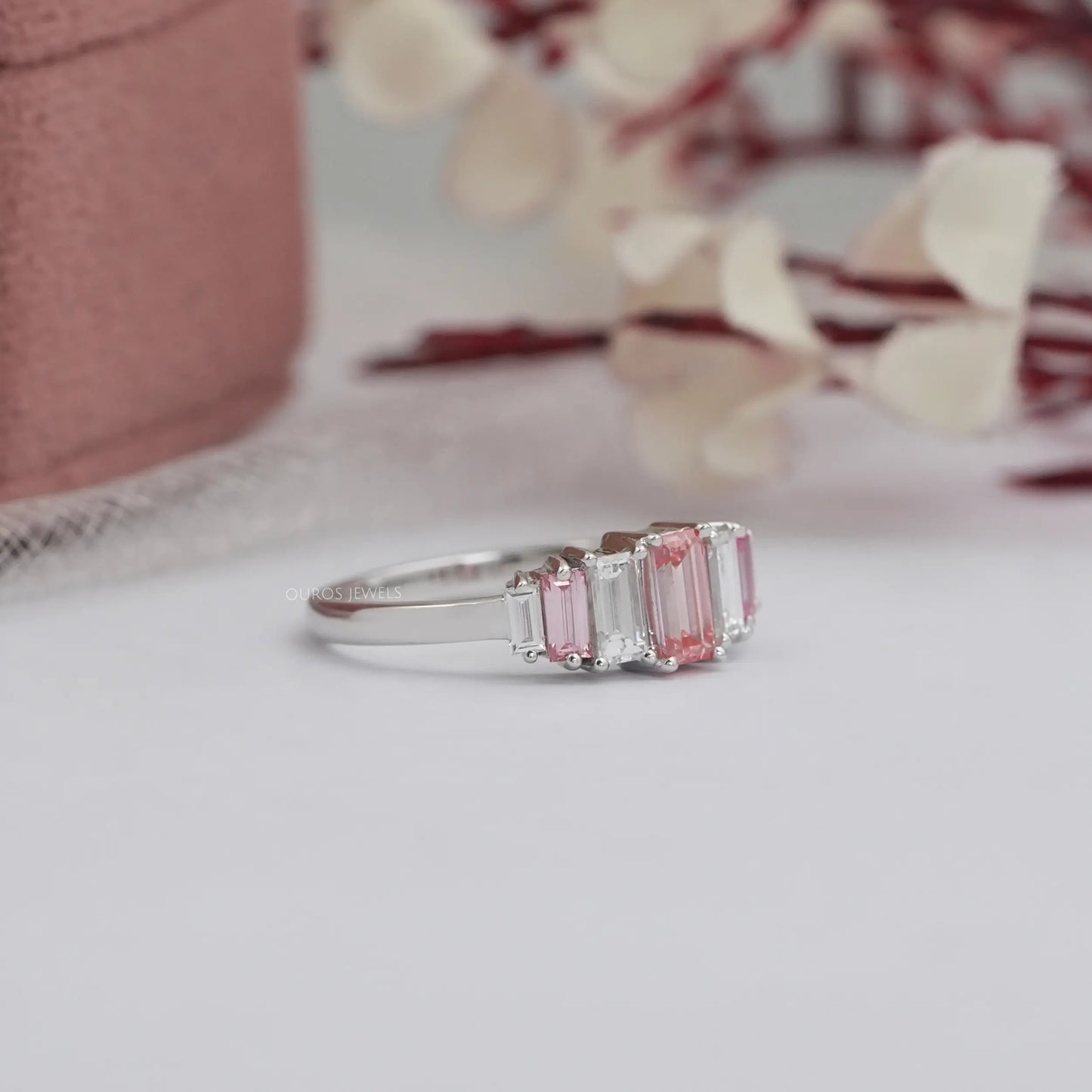 7 Stone  Baguette Cut Lab Diamond Ring