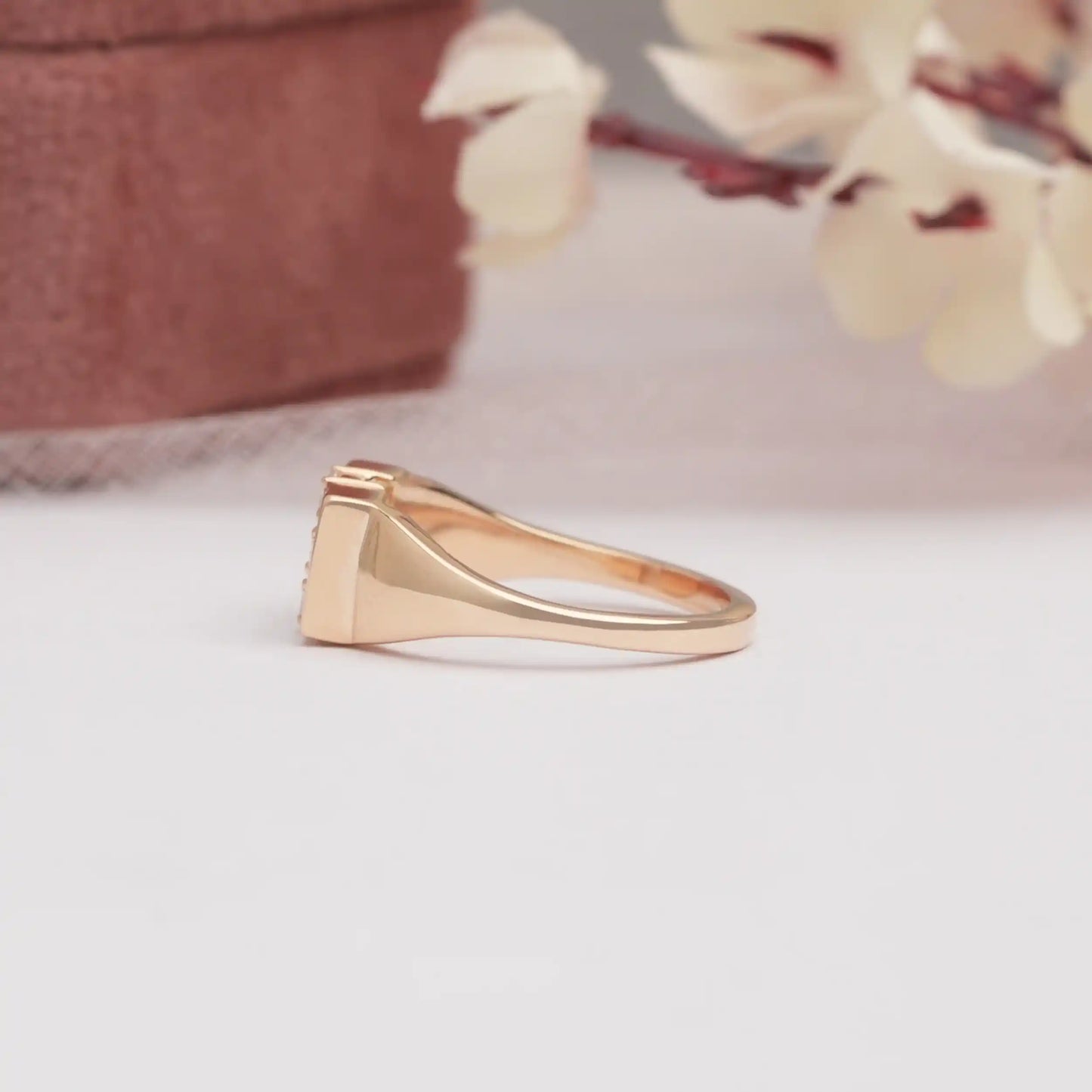 Baguette And  Round Cut Lab Grown Diamond Vintage Ring