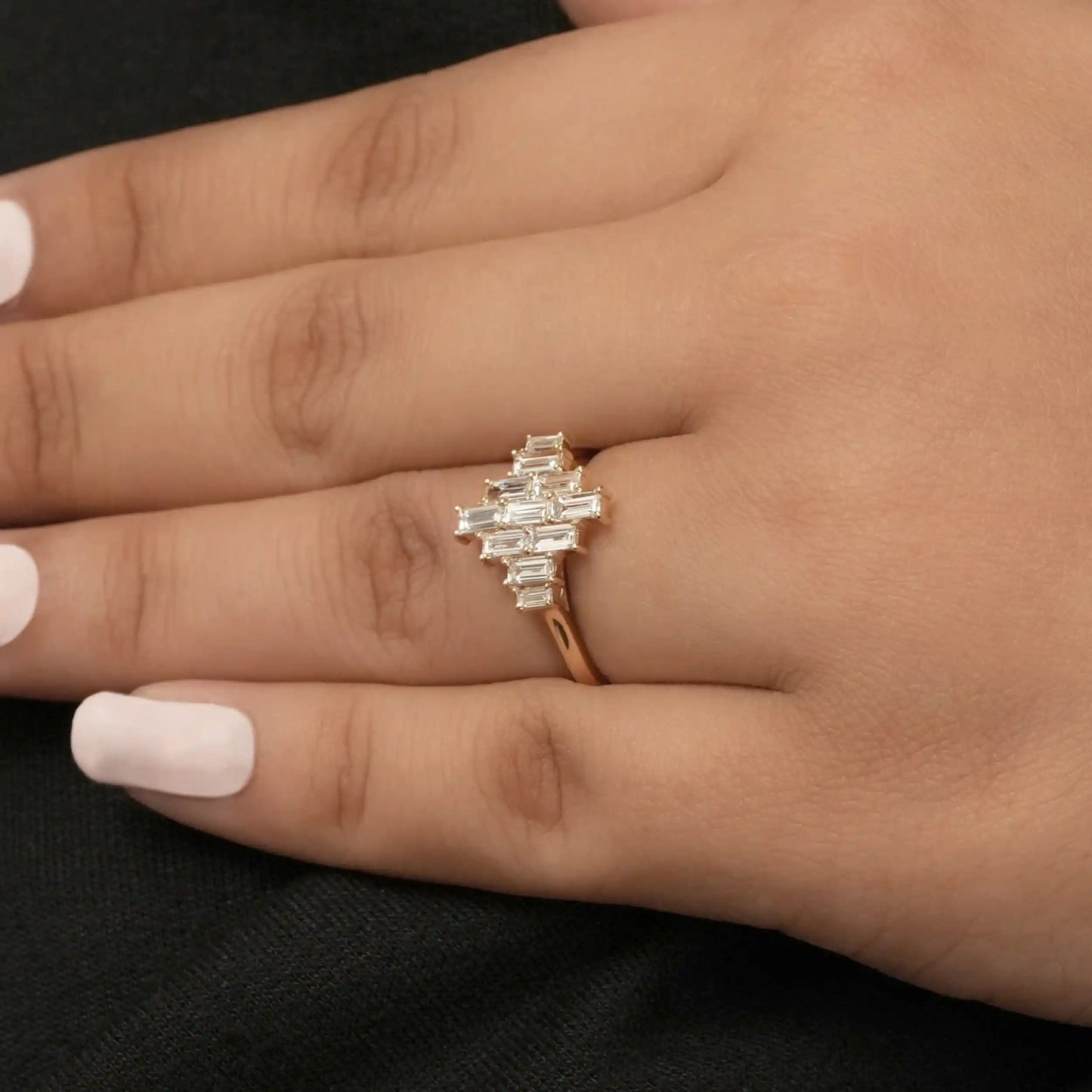 Baguette Cut Lab Grown Diamond Engagement Ring