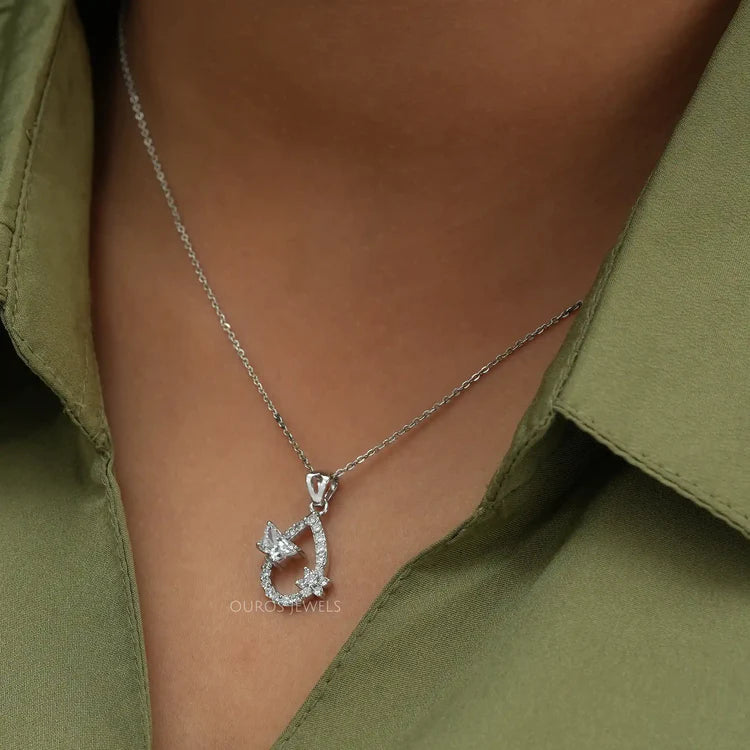 Butterfly Cut Lab Diamond Pendant