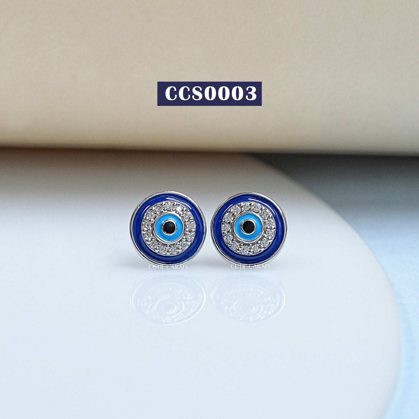 Enamel Evil Eye Diamond Earrings