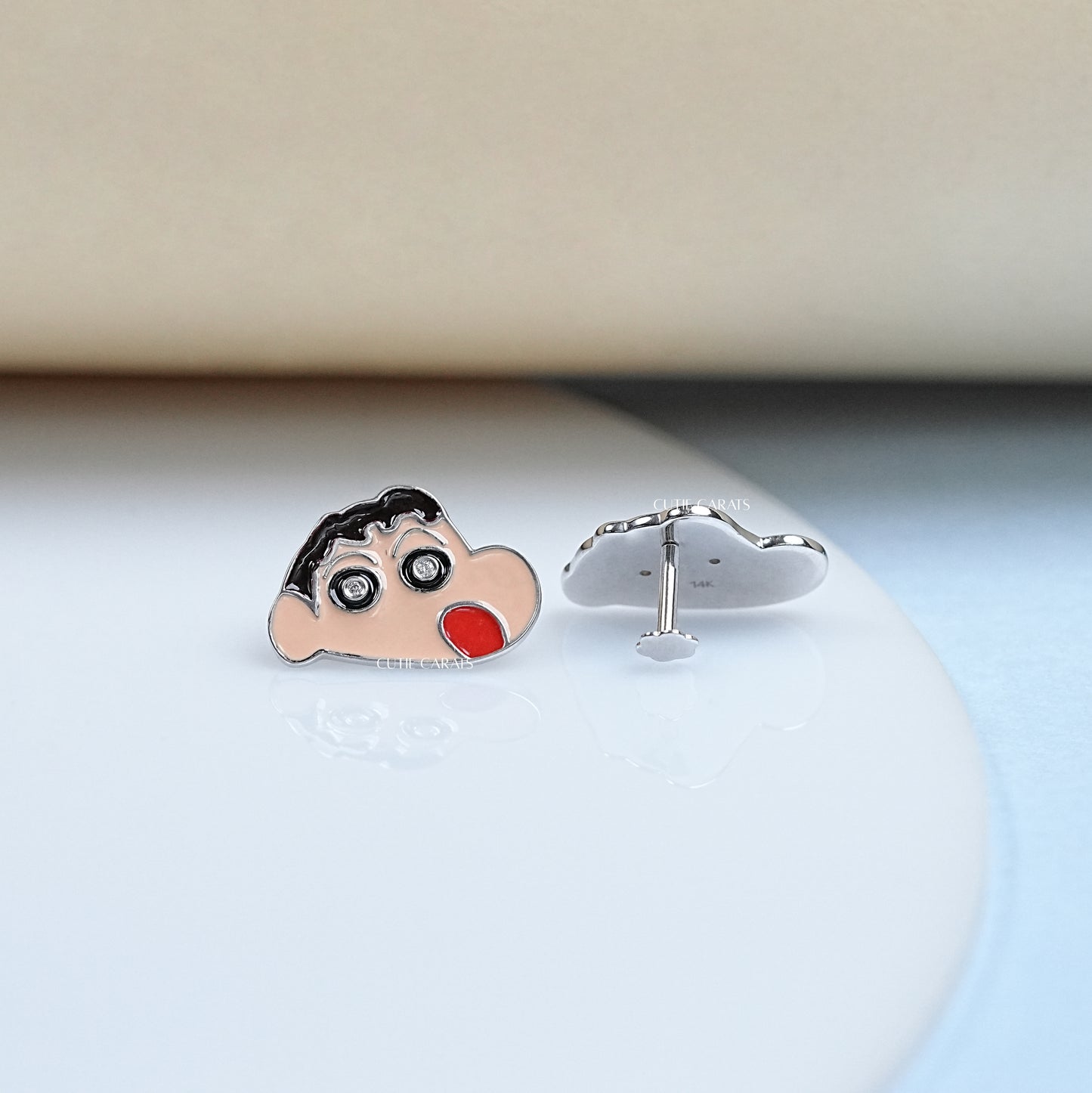 Sin-Chain Cartoon Enamel Earring