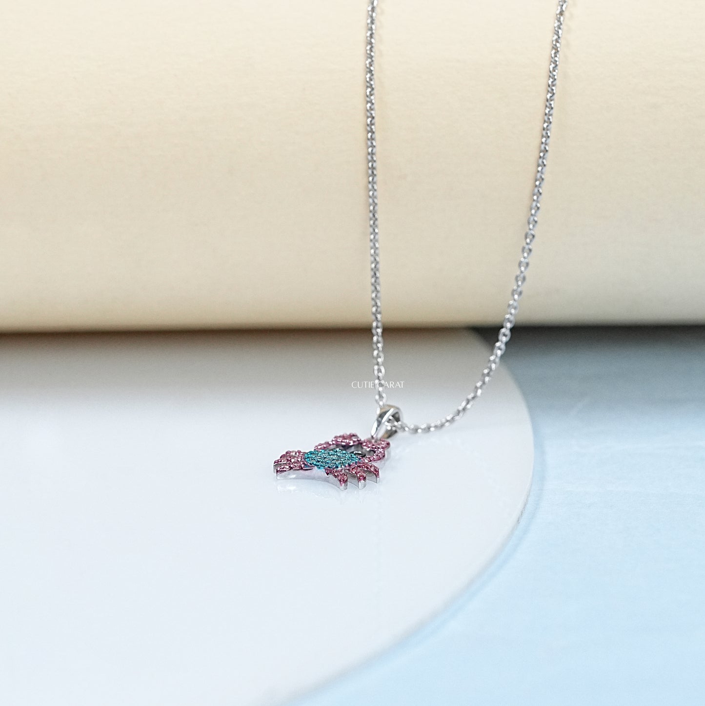 Lab Colored Diamond Crab Pendant