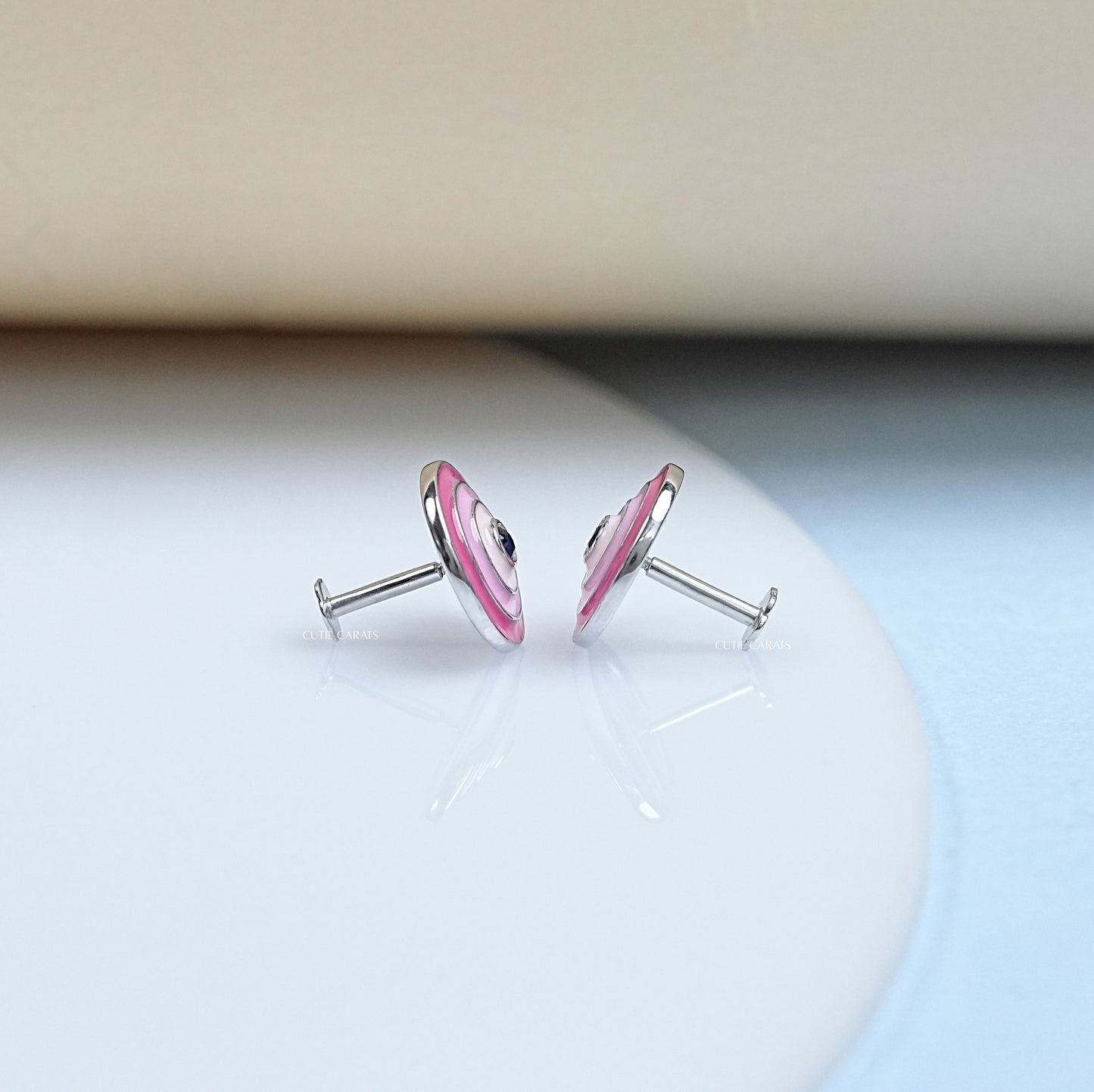 Enamel Gemstone Dainty Studs