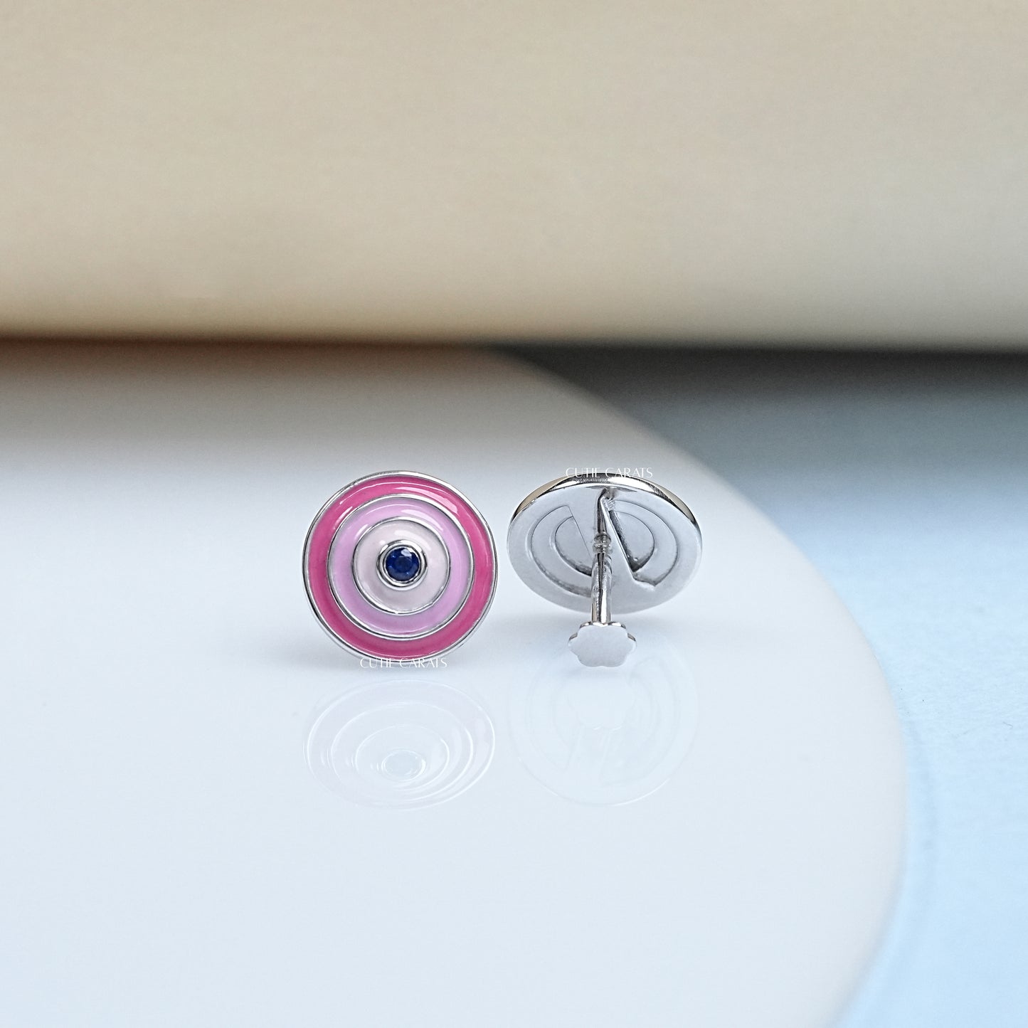 Enamel Gemstone Dainty Studs