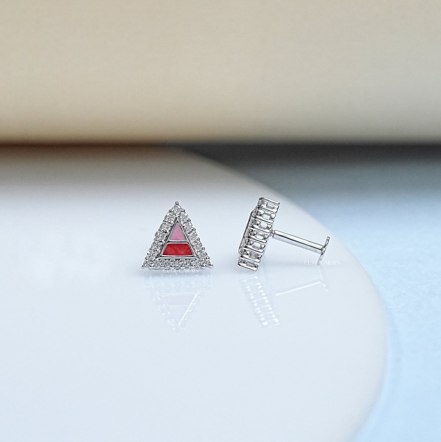 Lab Grown Diamond Triangle Stud Earrings