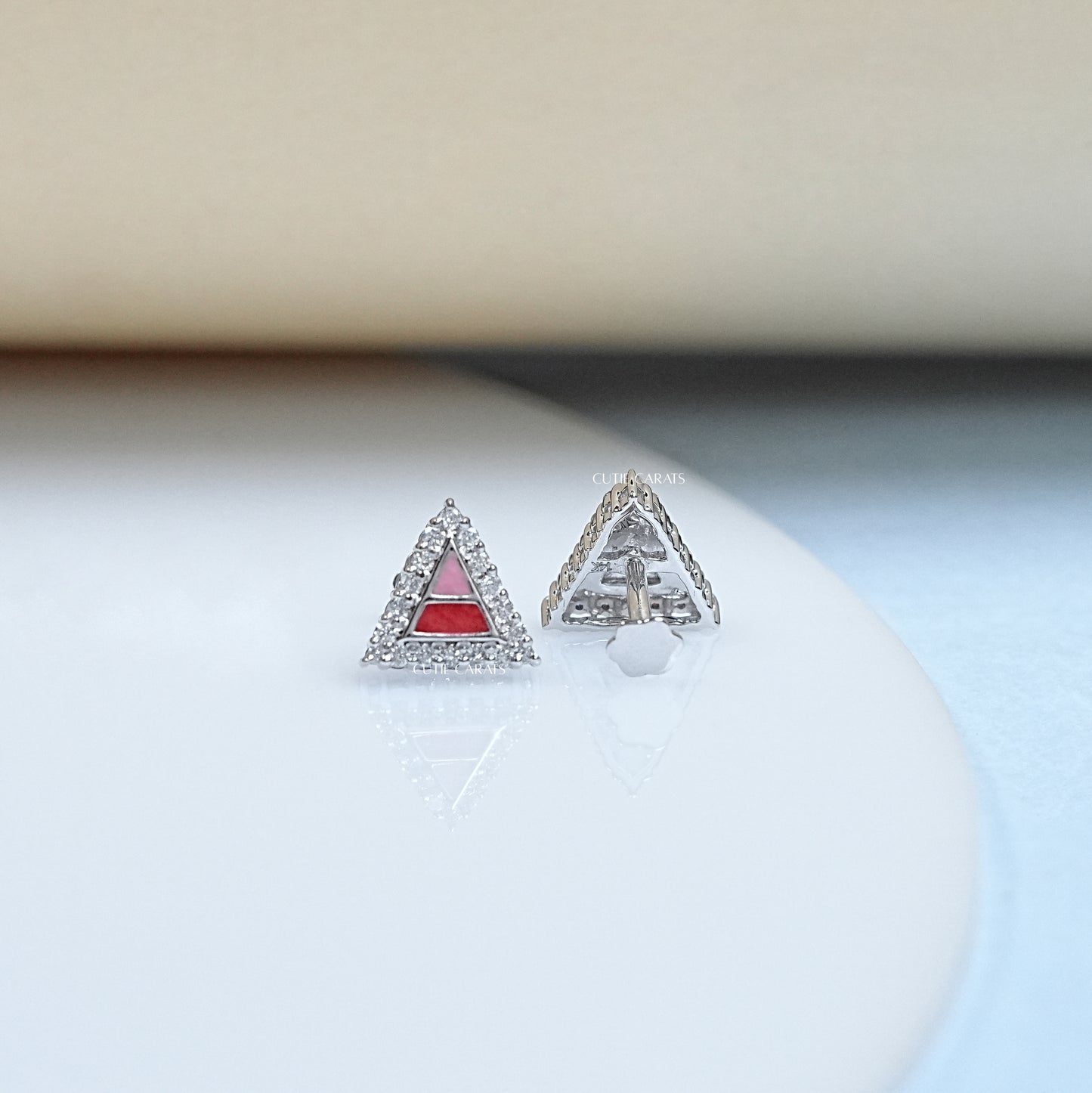 Lab Grown Diamond Triangle Stud Earrings
