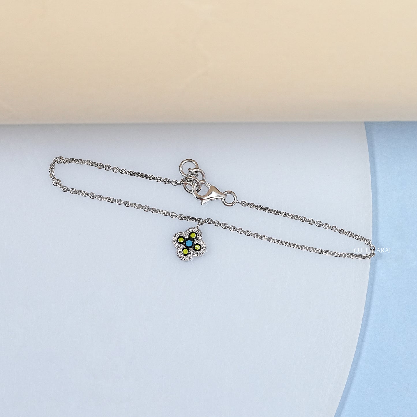 Enamel Flower Charm Anklet