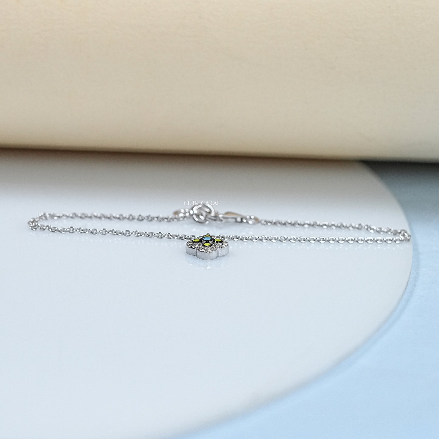 Enamel Flower Charm Anklet