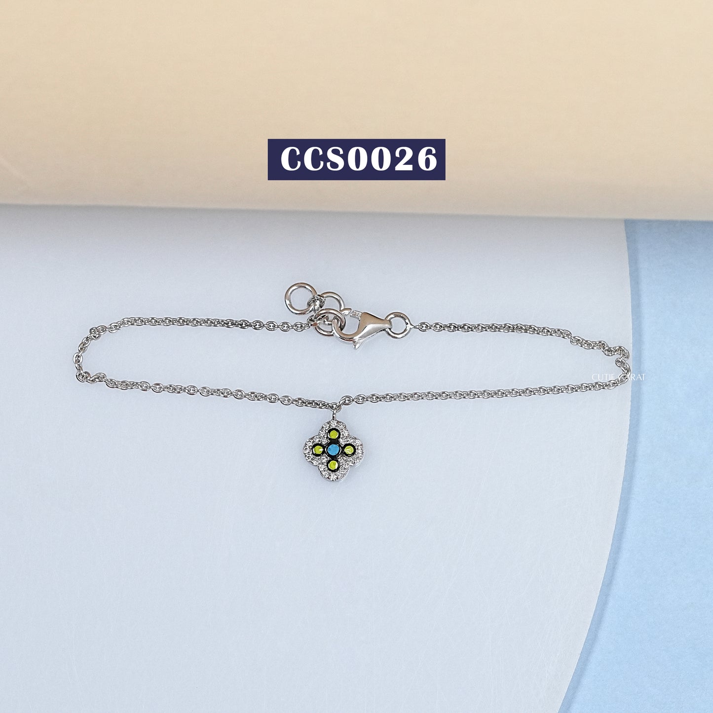 Enamel Flower Charm Anklet