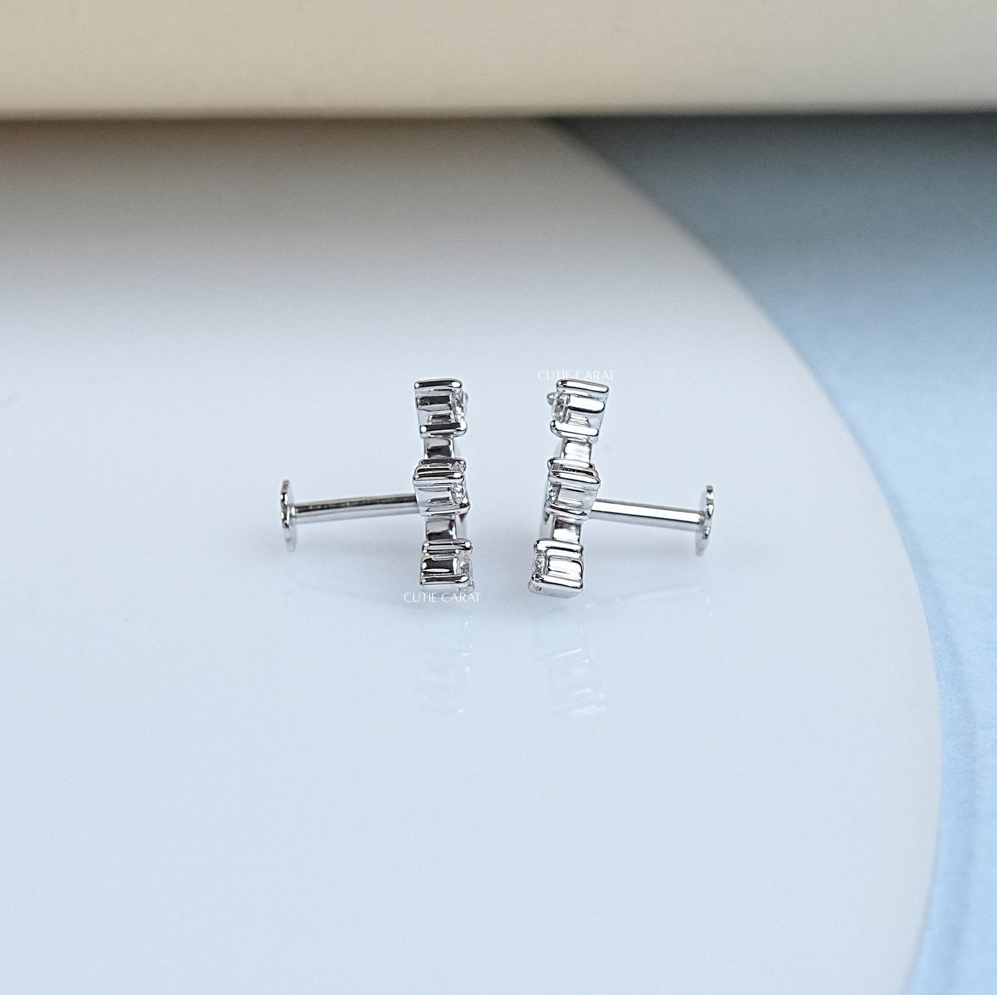 Lab Grown Diamond Dainty Crown Earrings