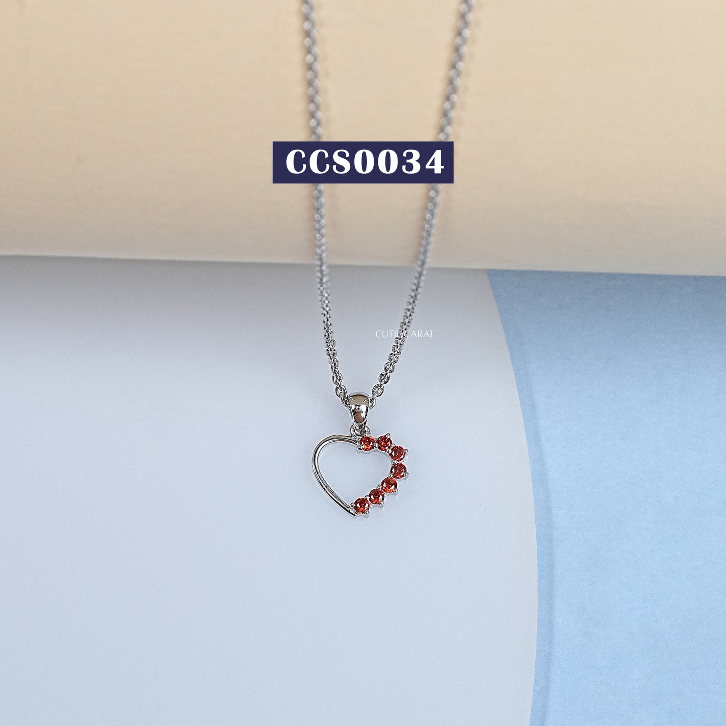 Red Gemstone Heart Pendant