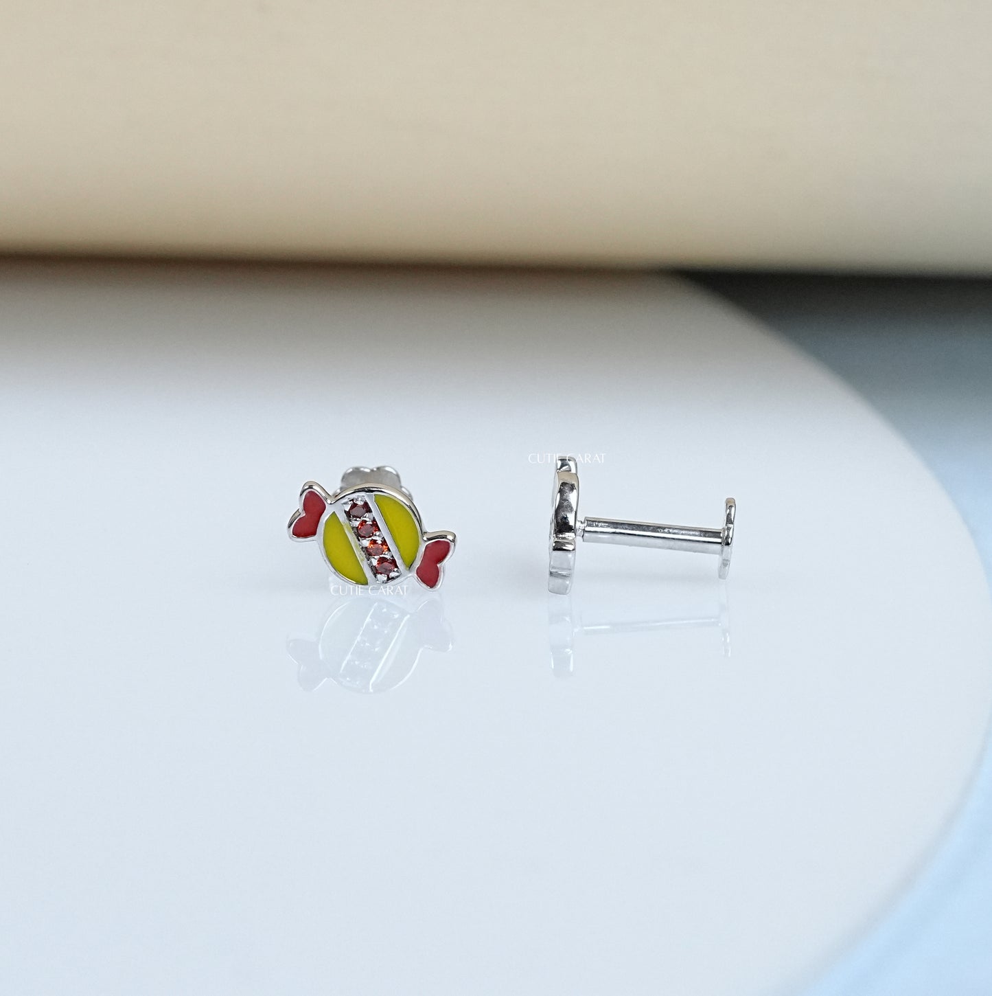 Toffee Enamel Stud Earrings