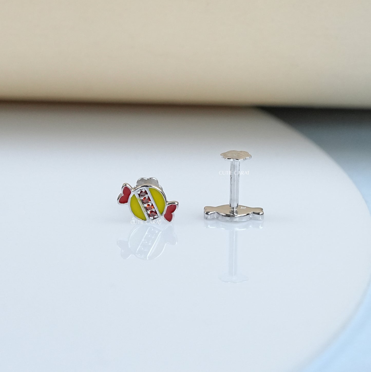 Toffee Enamel Stud Earrings