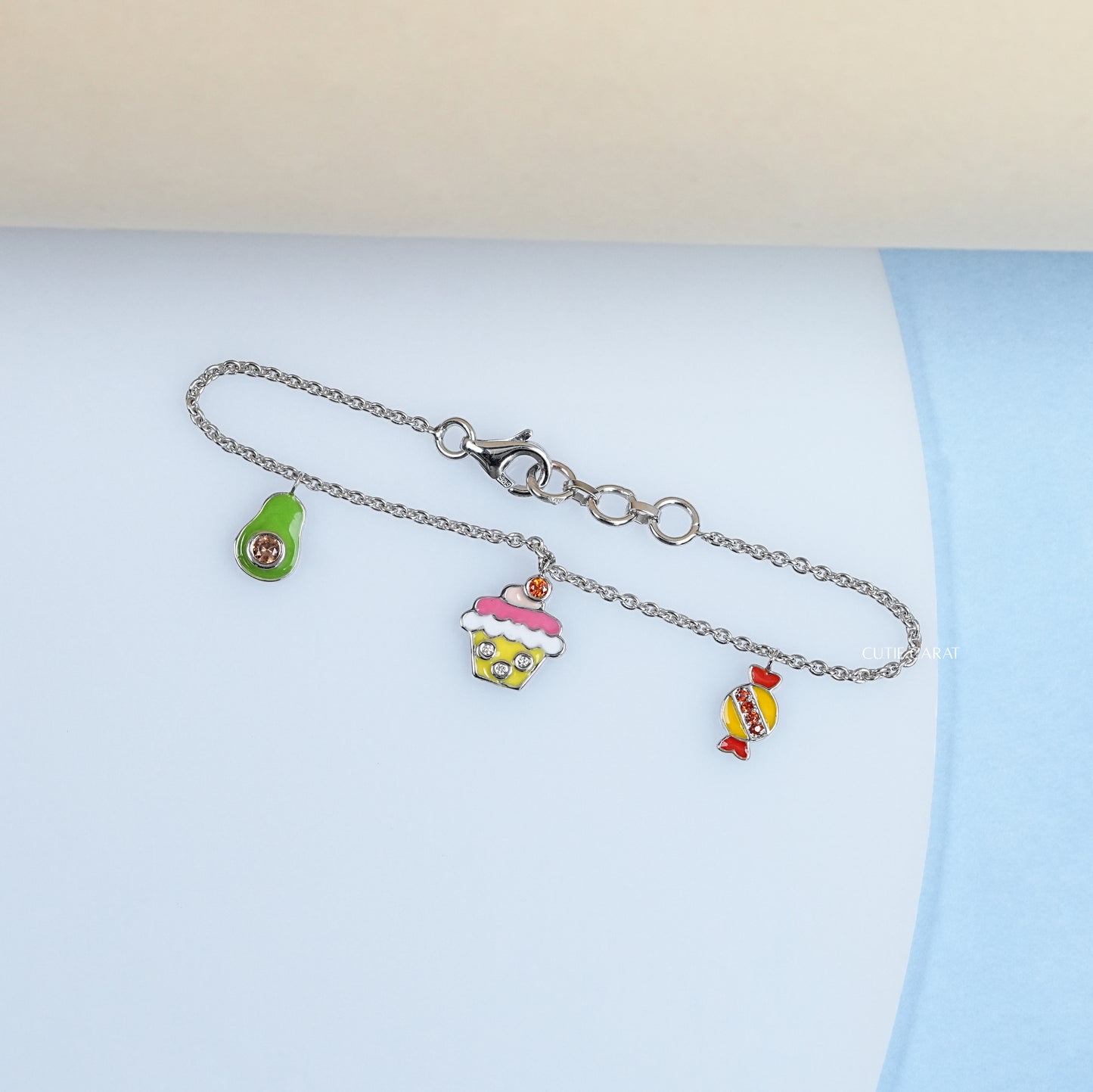 Enamel Food Charm Bracelet