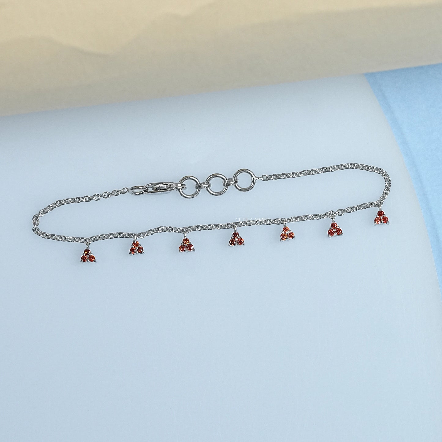 Red Ruby Charm Chain Bracelet For Girls