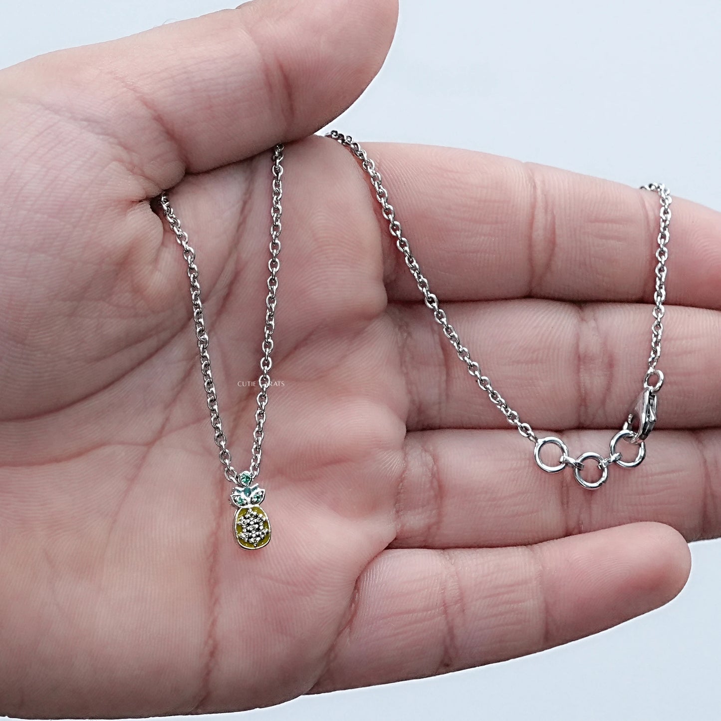 Round Cut Gemstone Pineapple Fruit Shape Kids Pendant