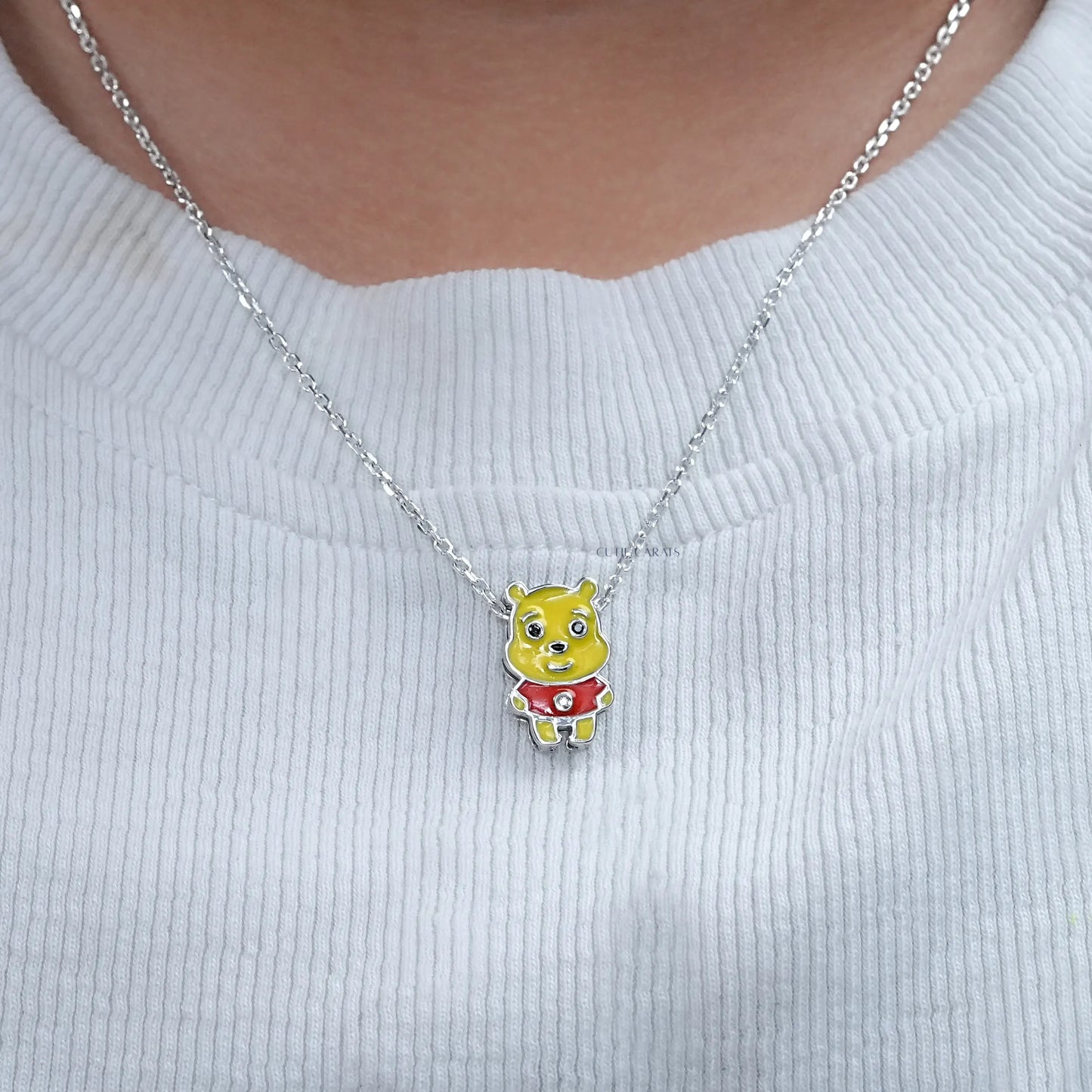 Yellow Enamel Winnie The Pooh Kids Pendant