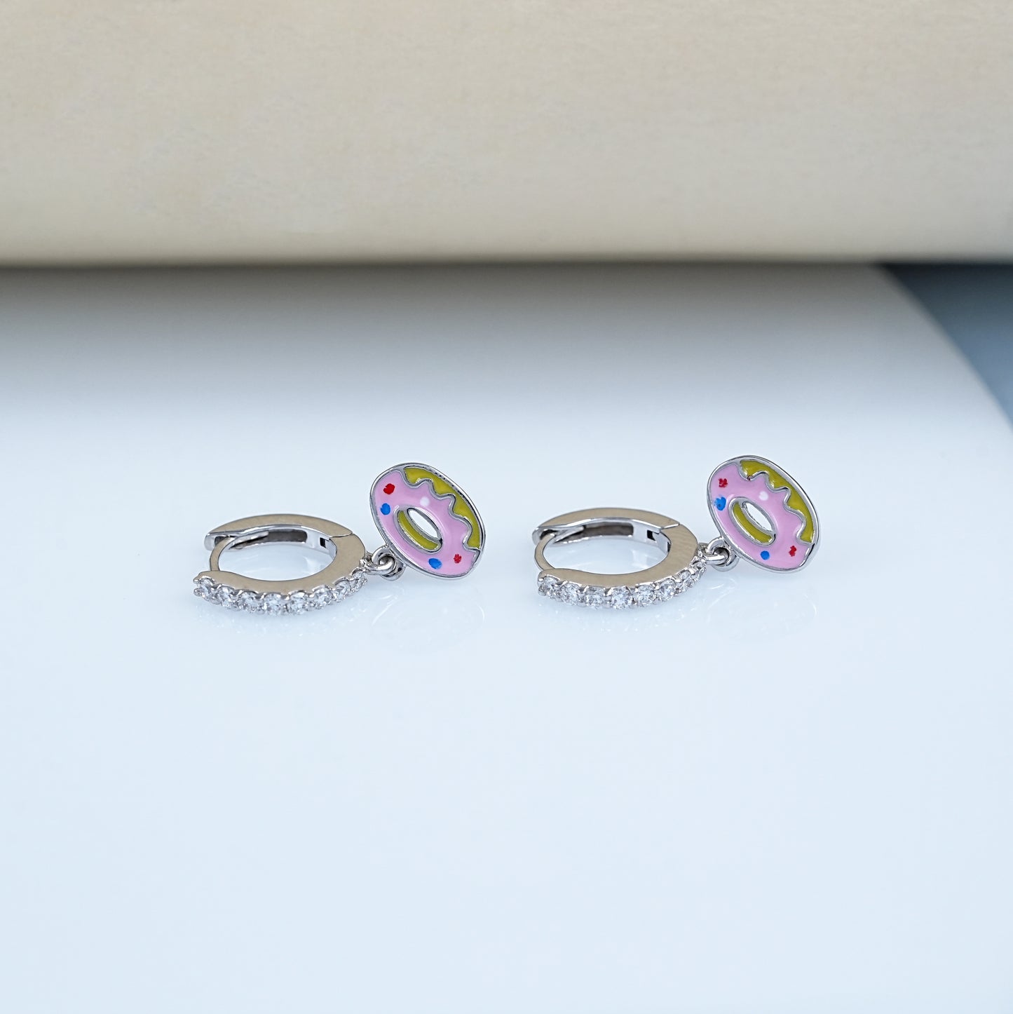 Round Cut Lab Grown Diamond Donut Shape Stud Earring