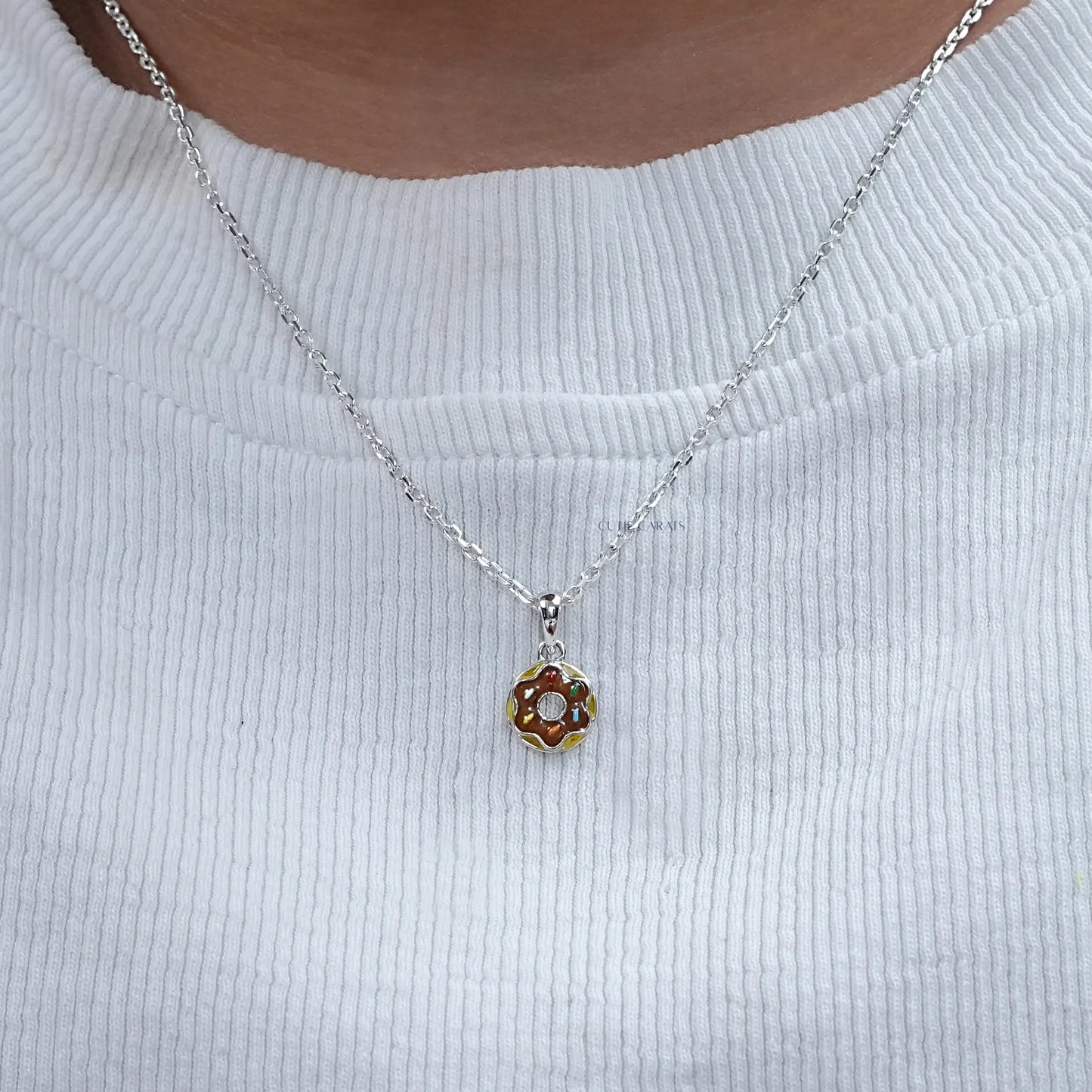 Multi Enamel Doughnut Charm Pendant