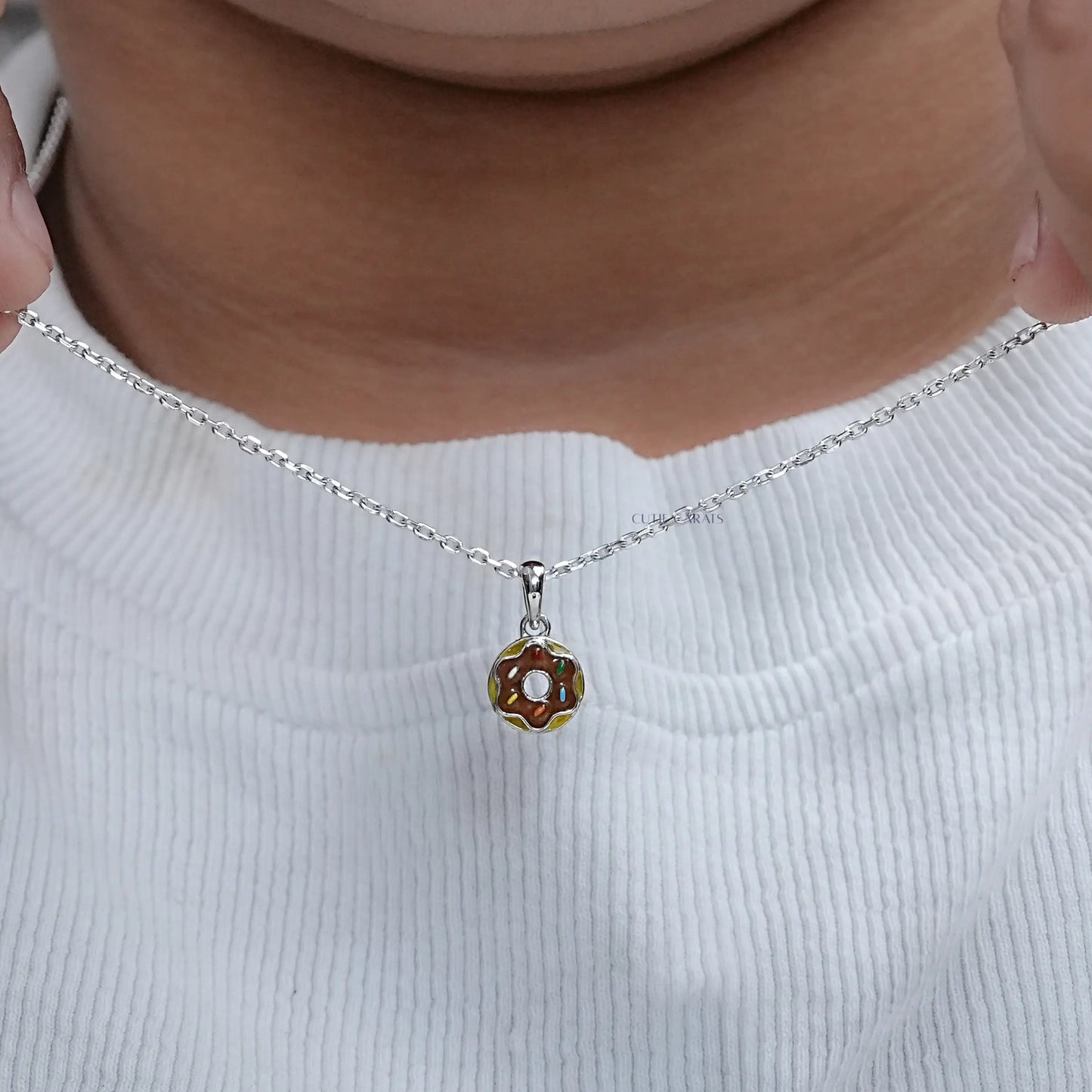 Multi Enamel Doughnut Charm Pendant