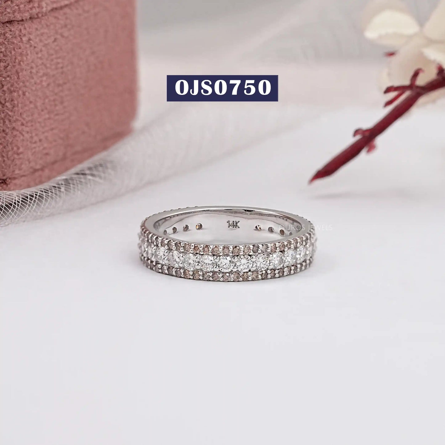 Channel Set Chocolate Round Cut Eternity Band
