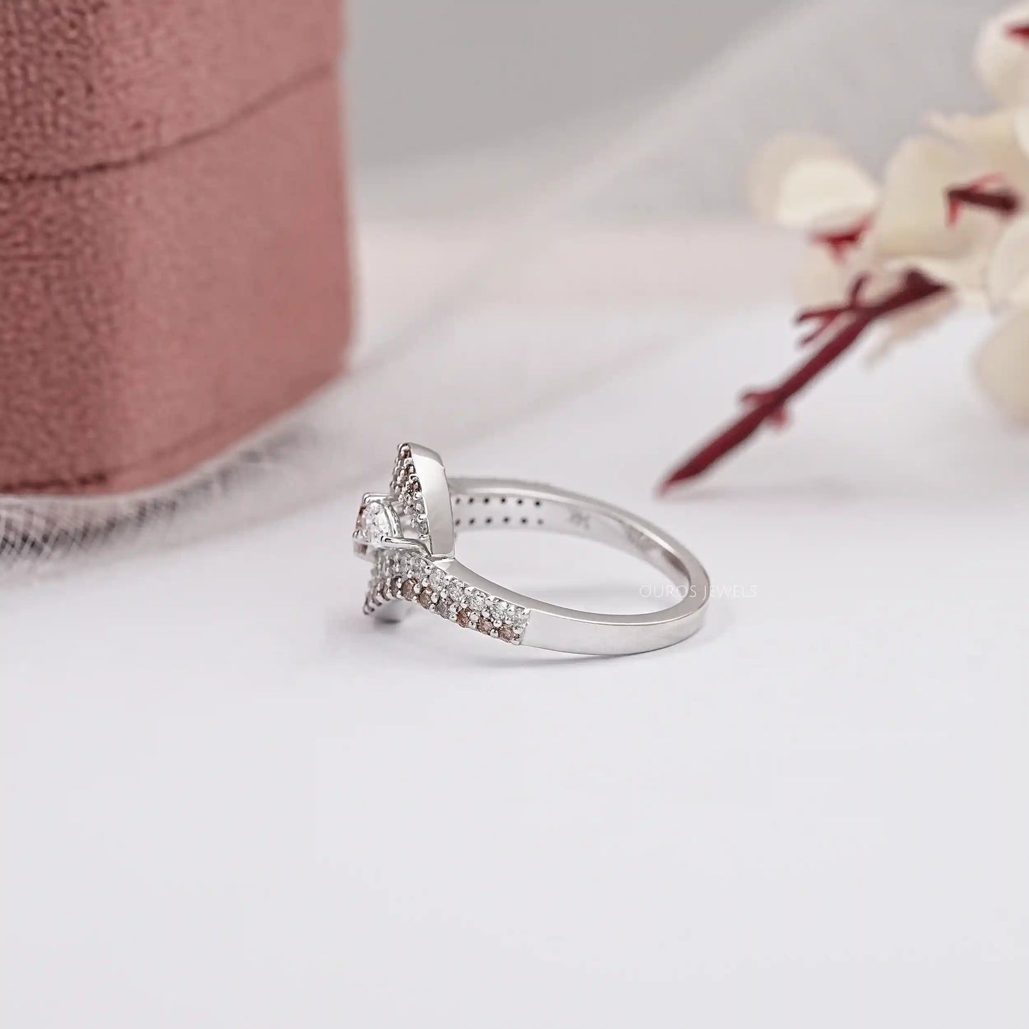 Chocolate Oval Cut Lab Diamond Bypass Ring