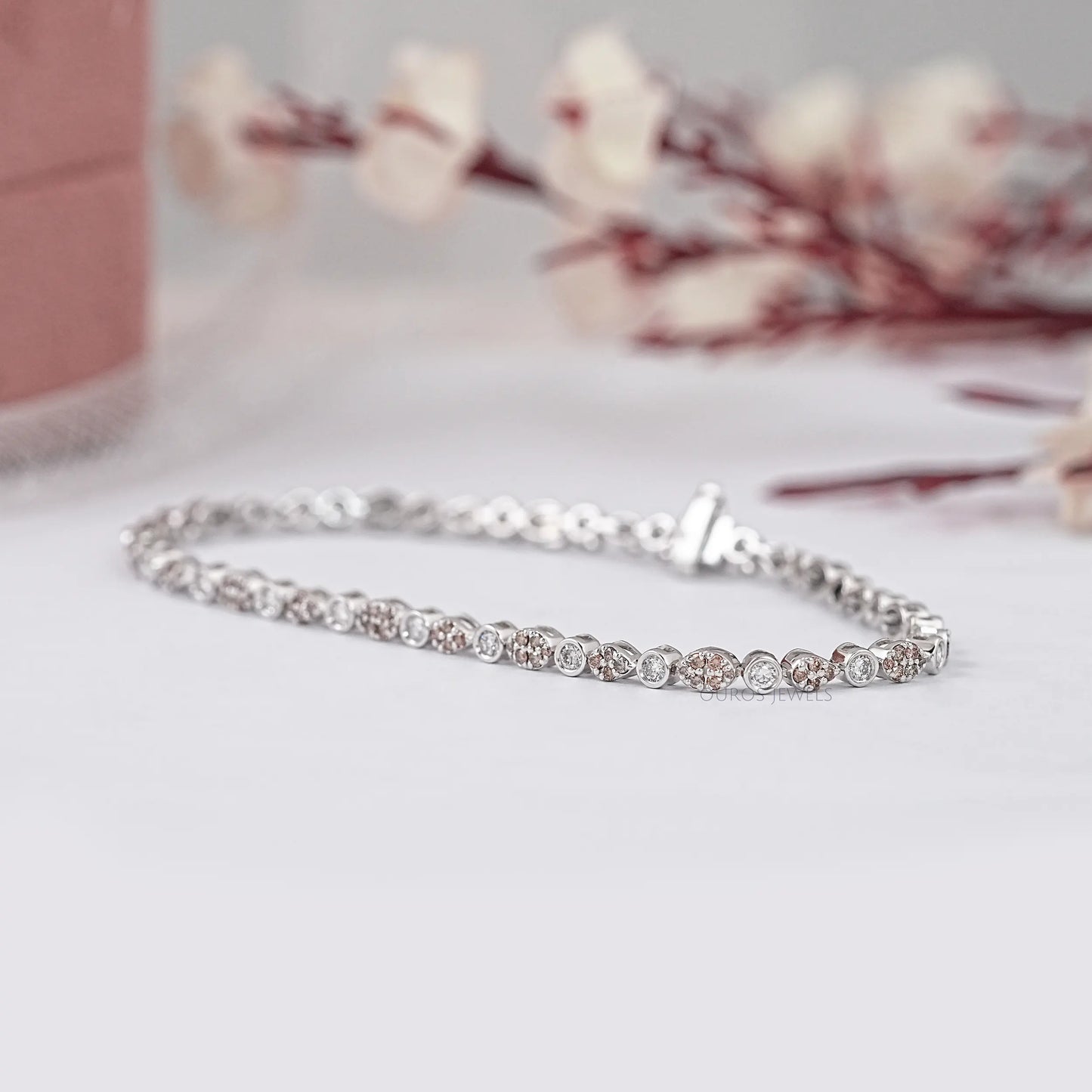 Chocolate Round Cut Lab Diamond Bracelet