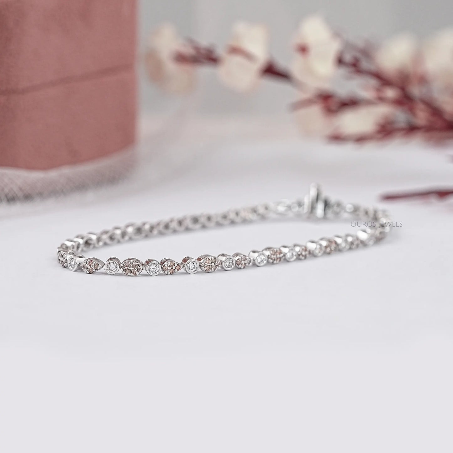 Chocolate Round Cut Lab Diamond Bracelet