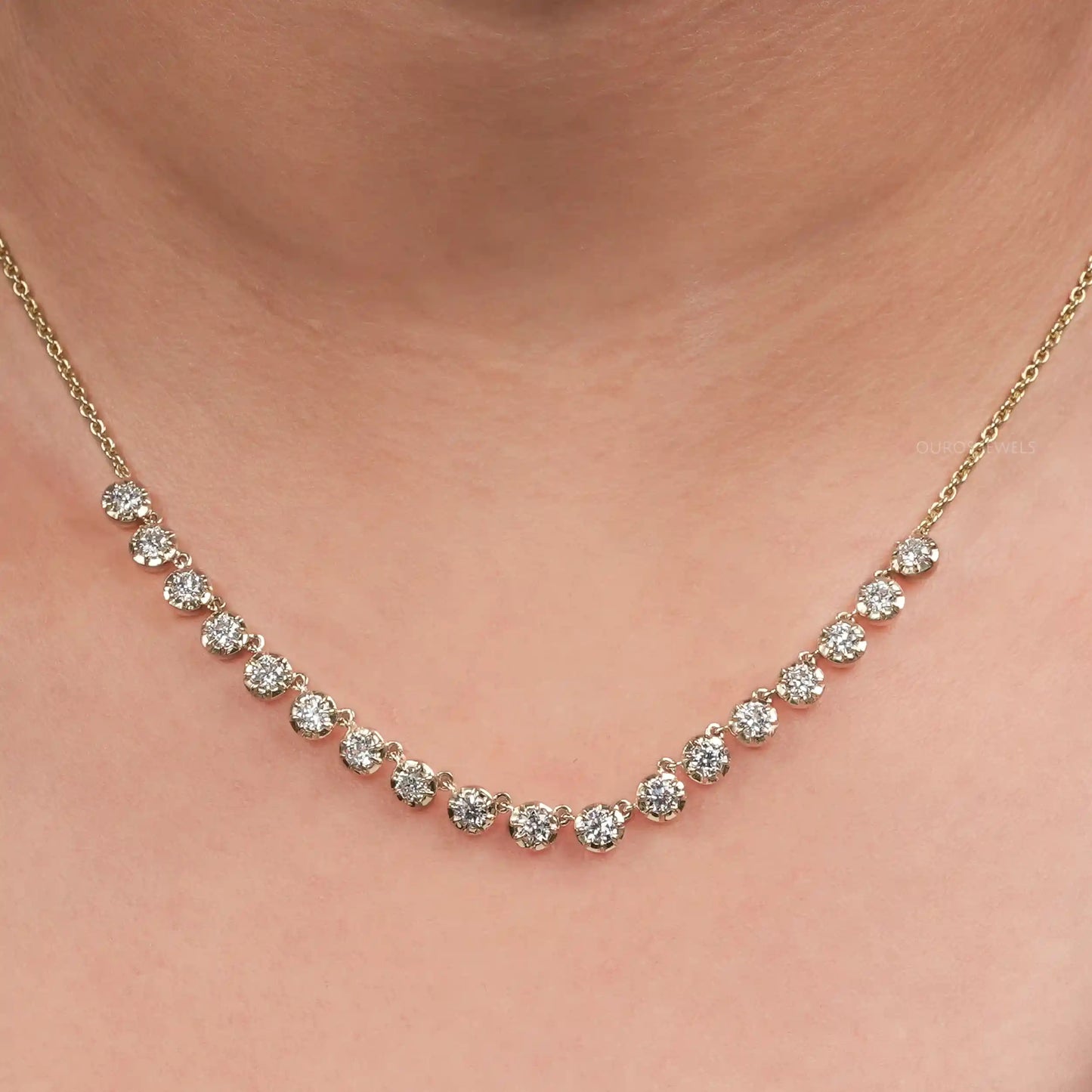 Old European Round Charm Necklace