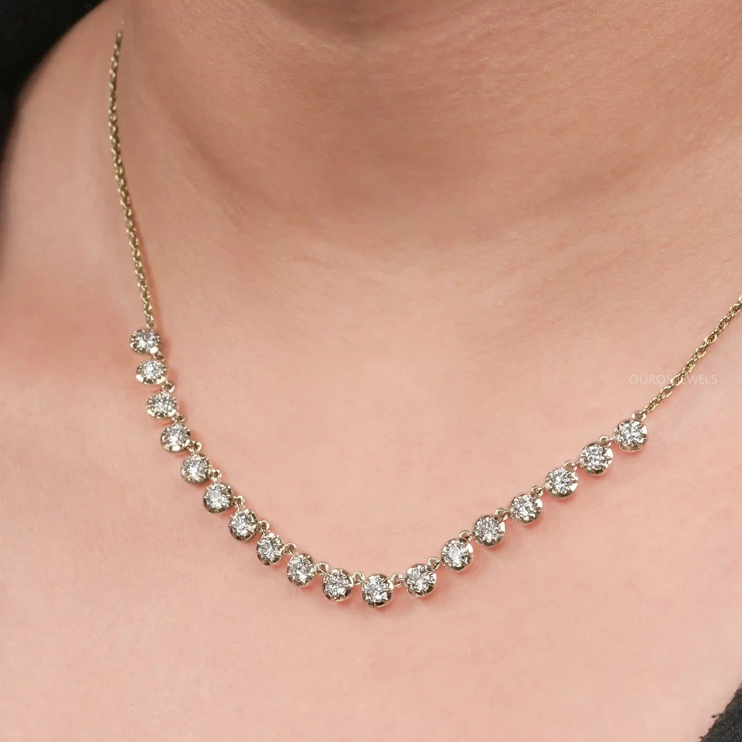 Old European Round Charm Necklace