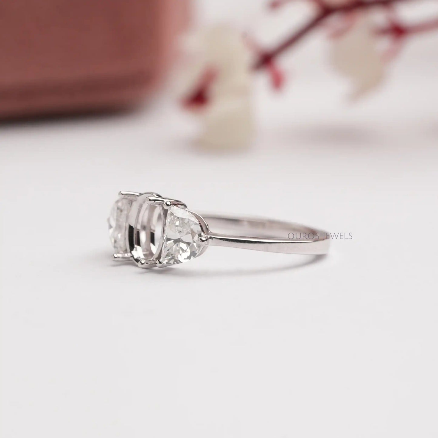 Half Moon Cut Lab Diamond  Ring