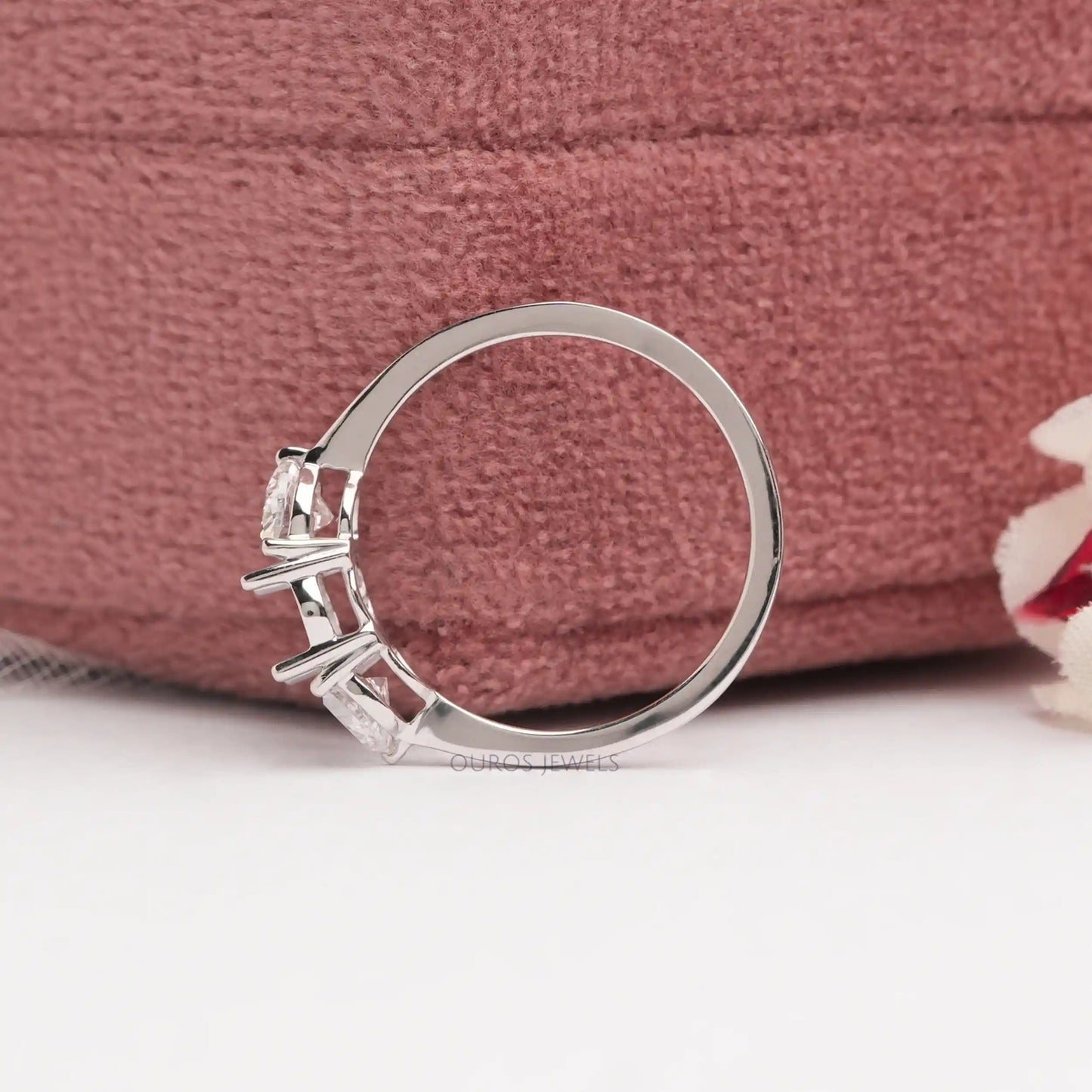 Half Moon Cut Lab Diamond  Ring