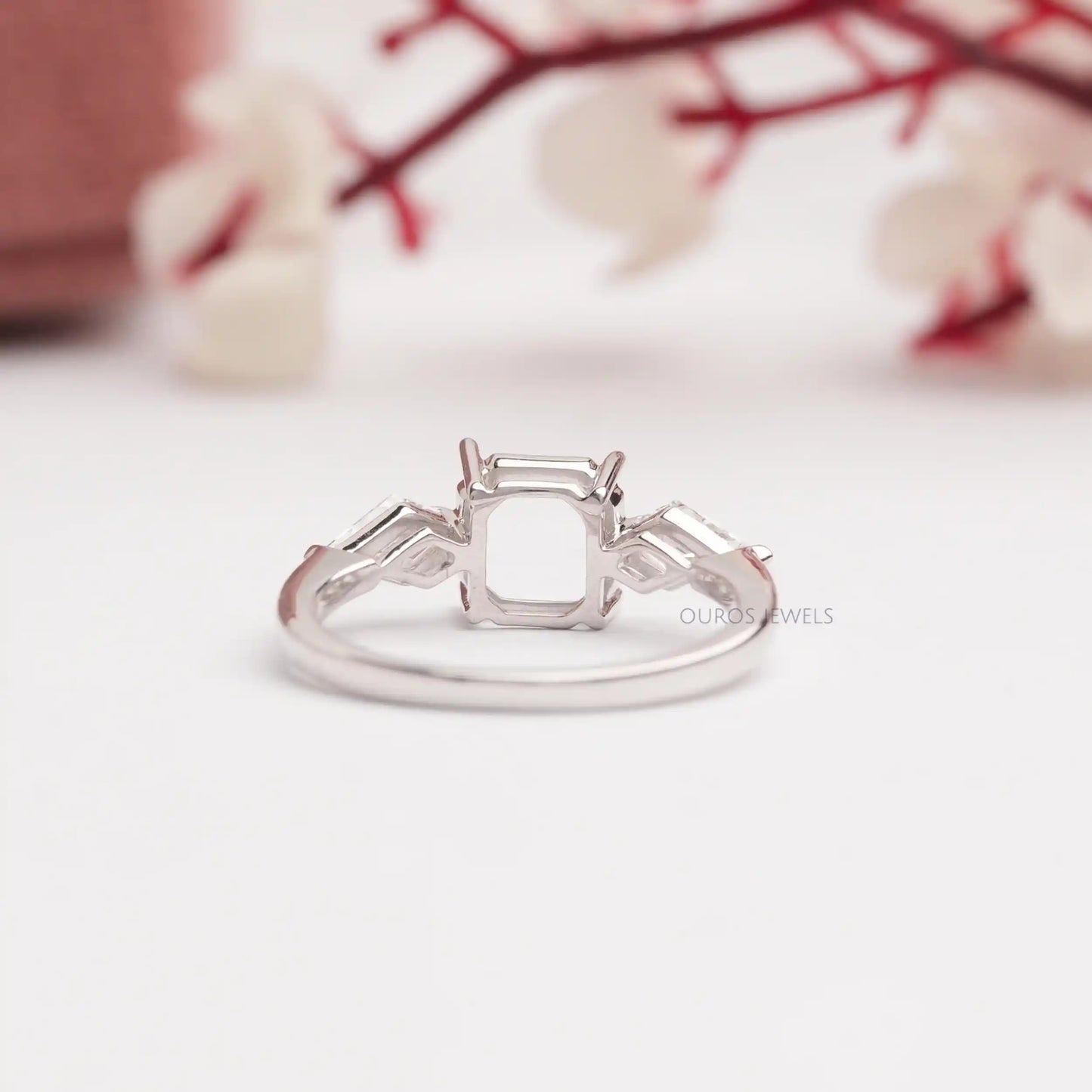 Fancy Kite Cut 3 Stone Engagement Ring