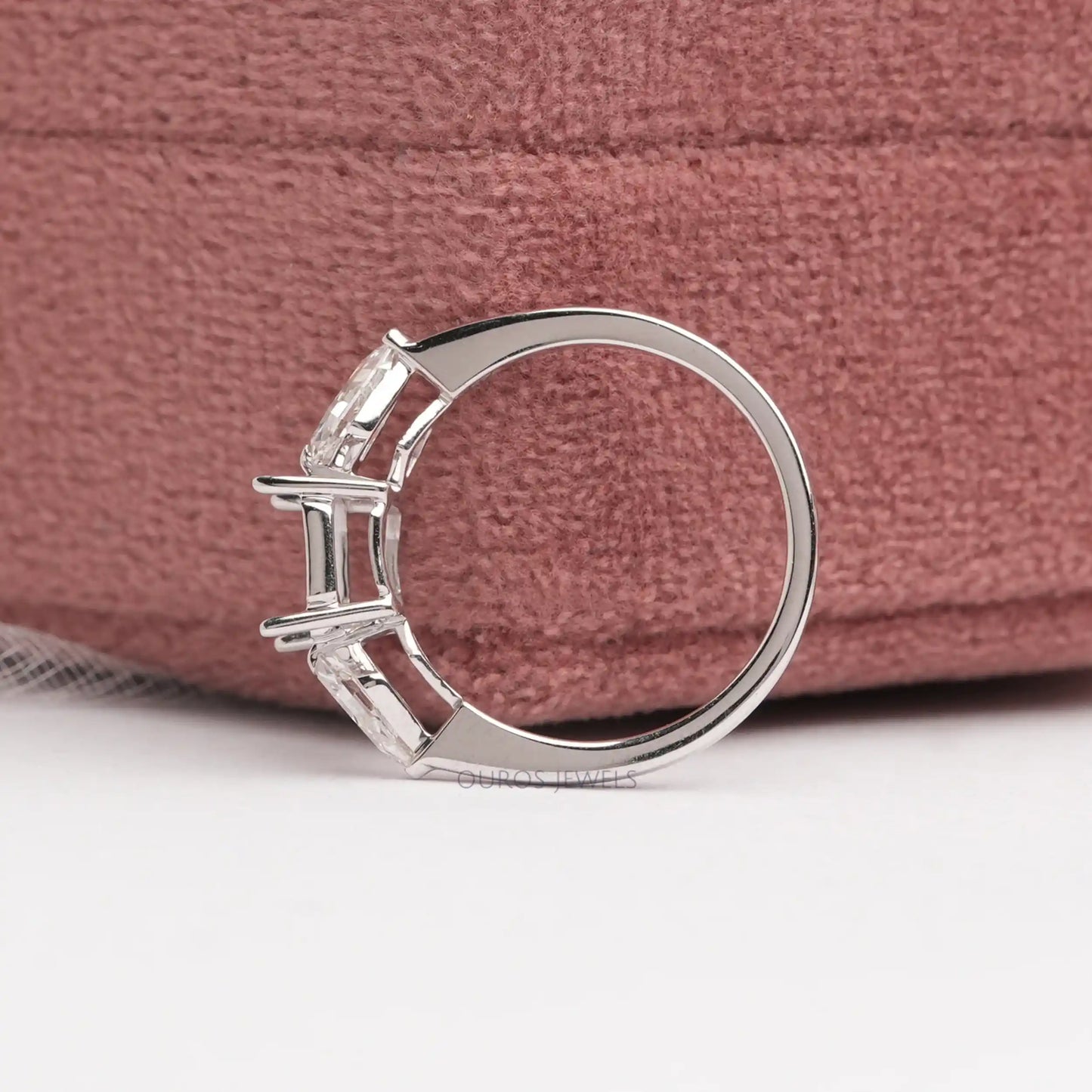 Fancy Kite Cut 3 Stone Engagement Ring