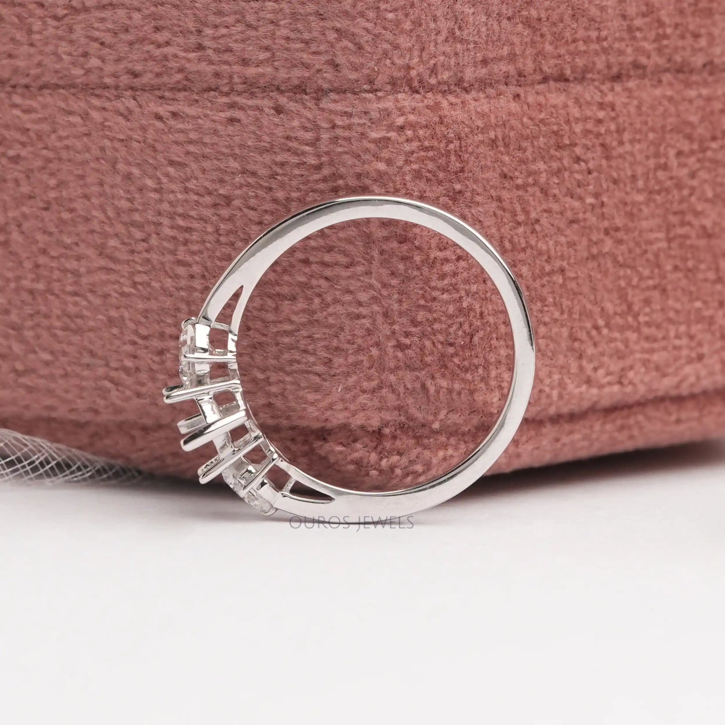 Octagon Cut Three Stone Dainty Ring