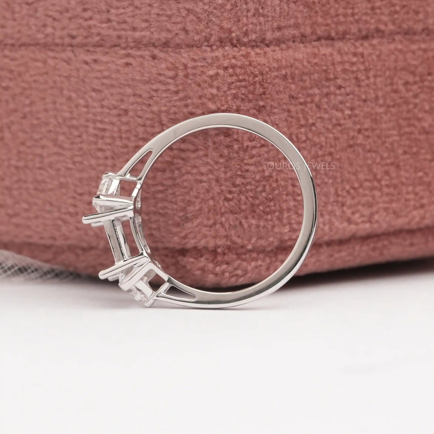 Antique Pentagon Shape Three Stone Ring