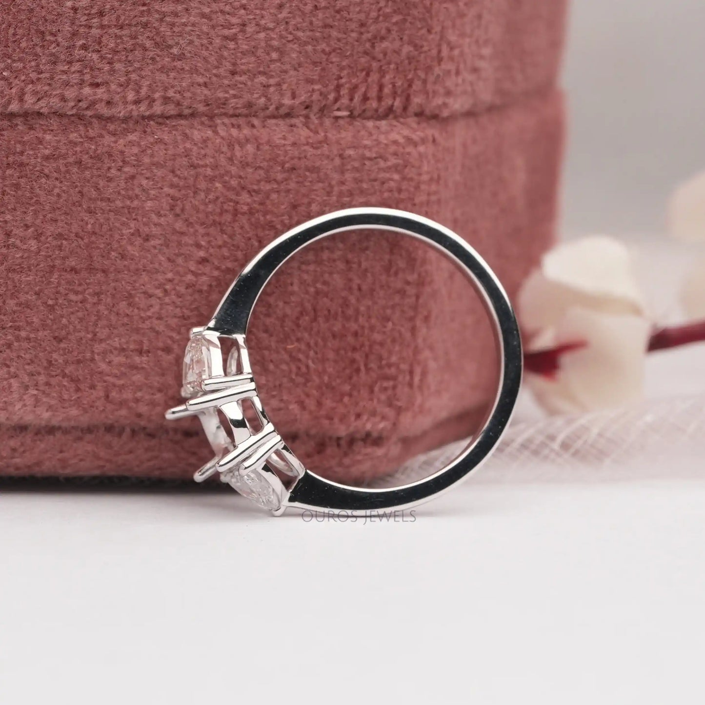 Step Cut Half Moon Mount Ring