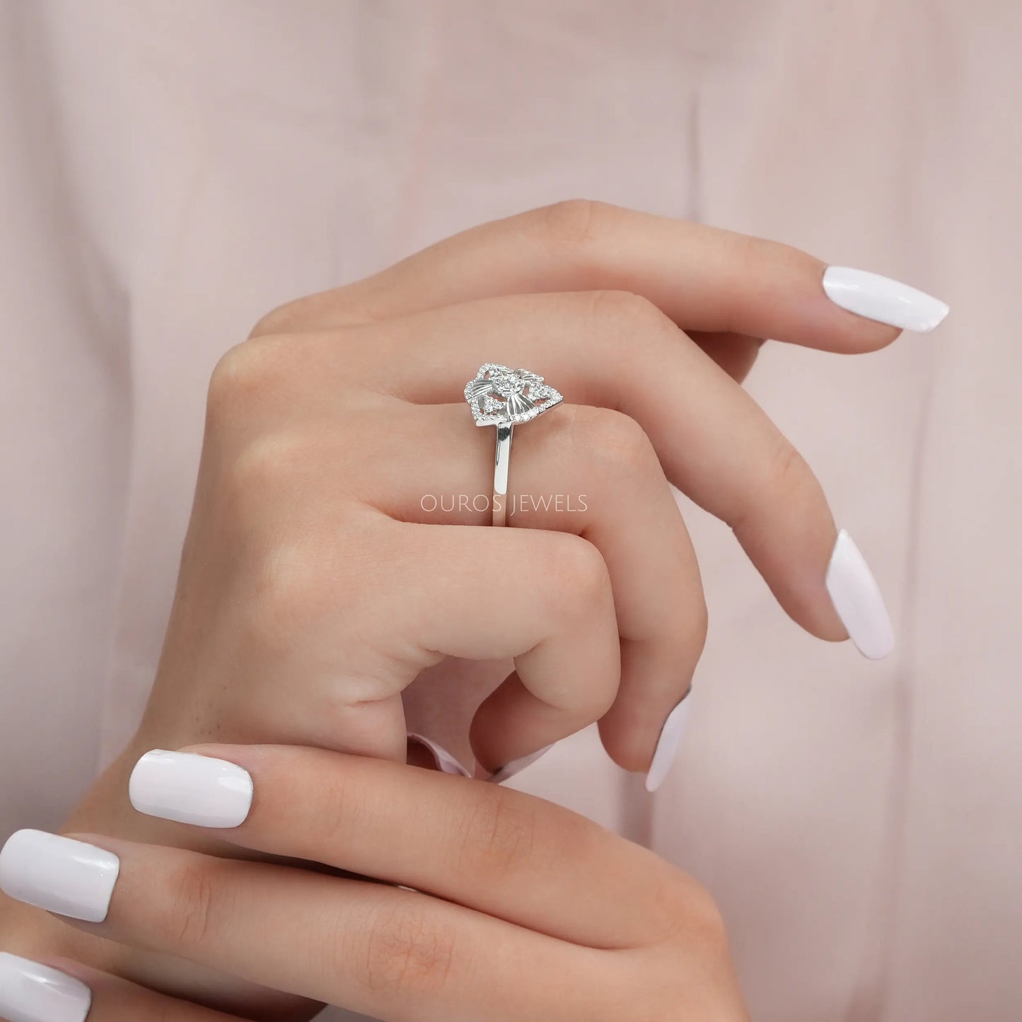 Round  Cluster  Diamond  Dainty Ring