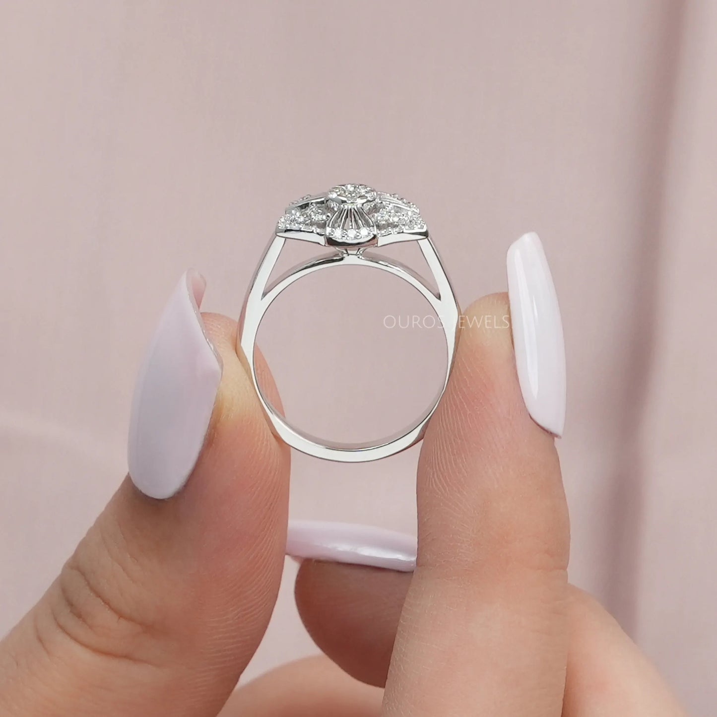 Round  Cluster  Diamond  Dainty Ring